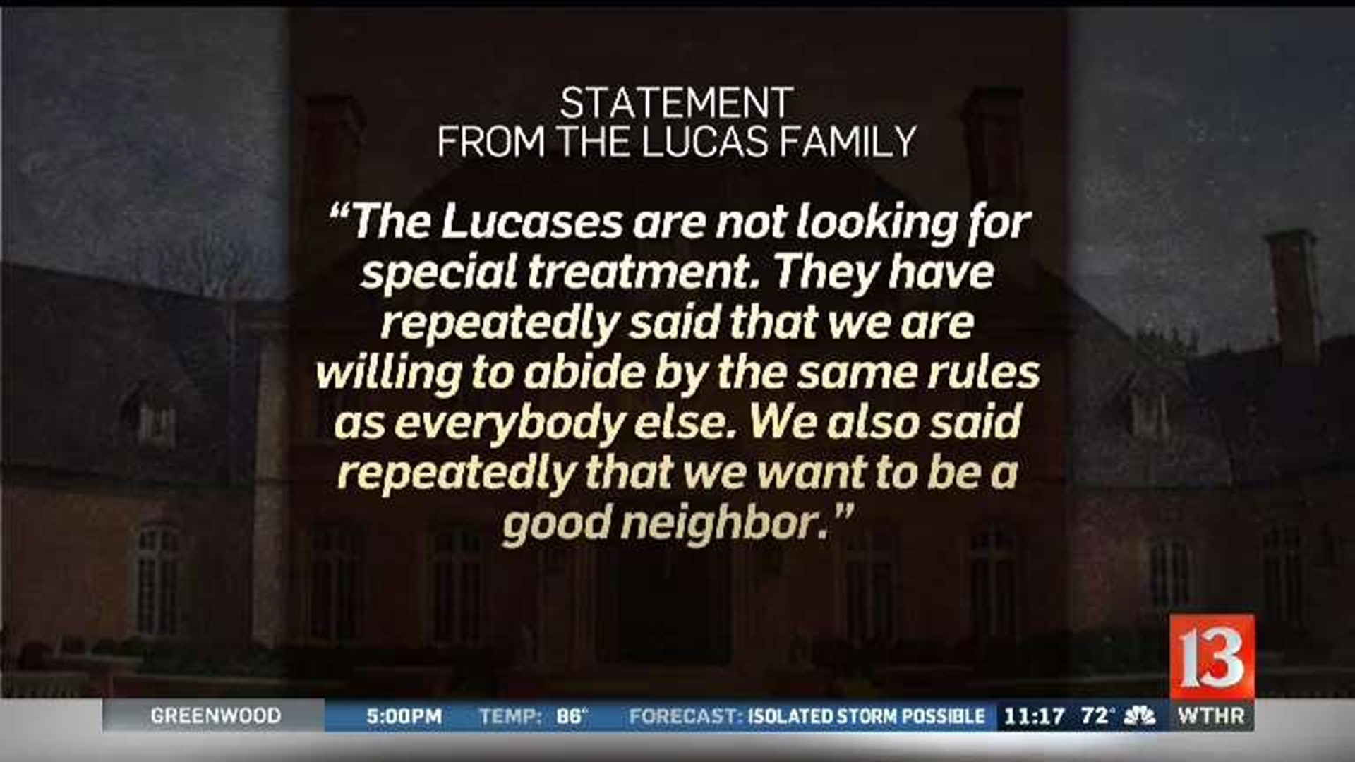 Carmel tries to stop Lucas Estate Events