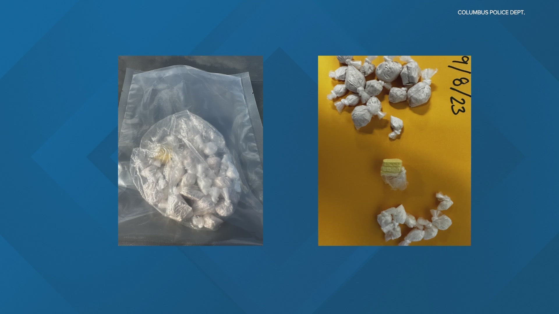After weeks of investigation police arrested the two suspects in Shelby County and found several bags of fentanyl, cocaine and xanax that were packaged to sell.