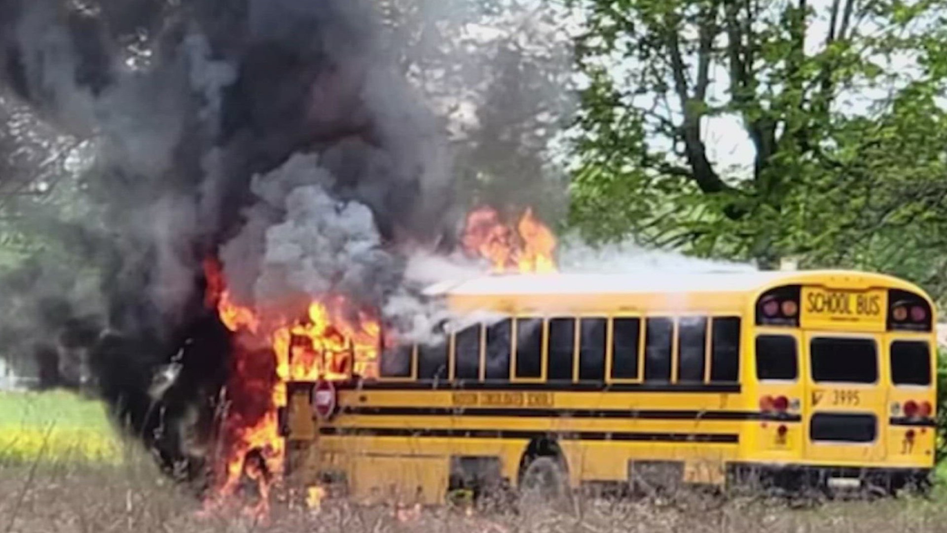 Investigators are still trying to figure out why the bus caught fire Tuesday afternoon in Deputy, Indiana.