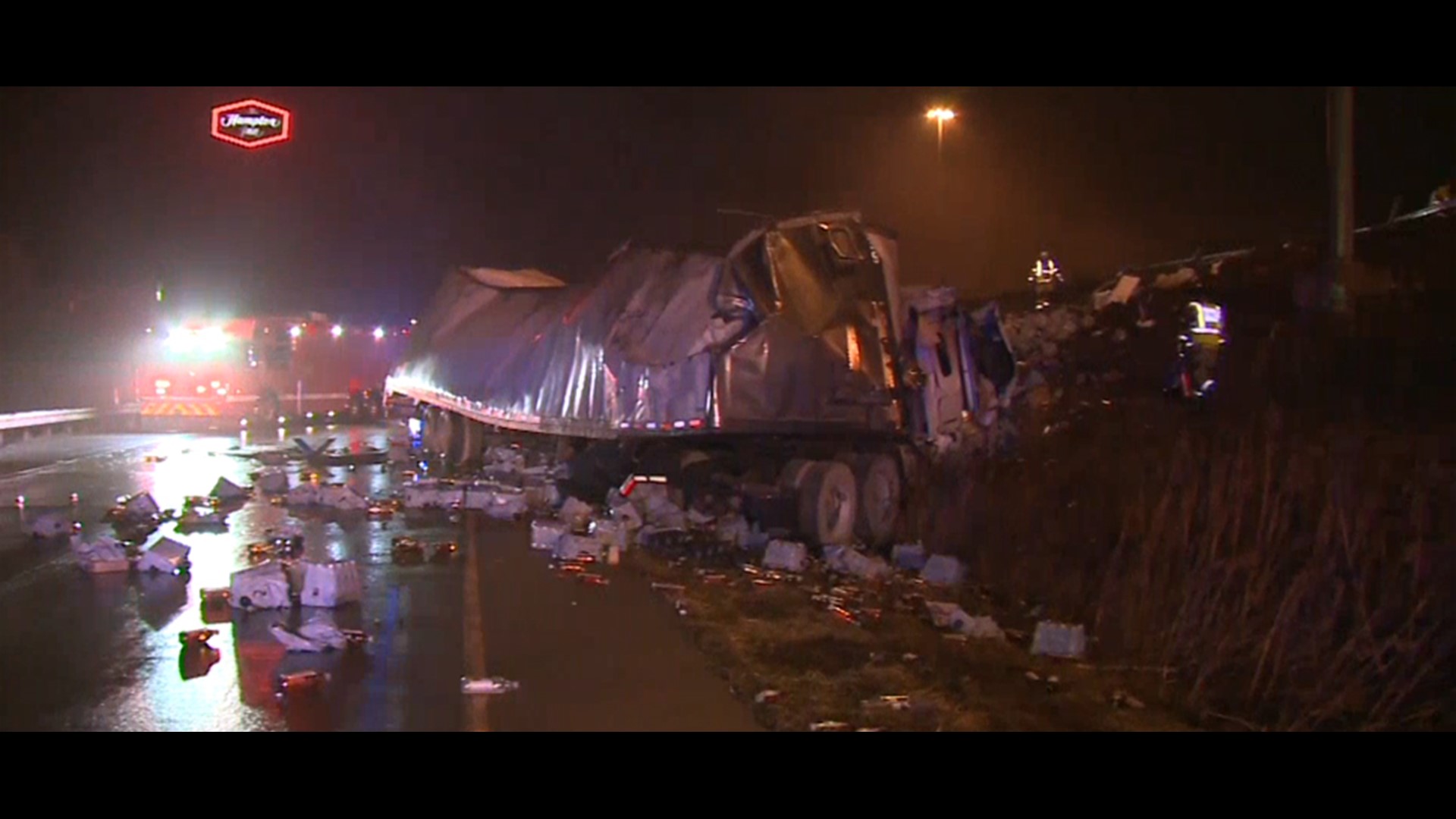 Beer truck crashes on Pennsylvania interstate