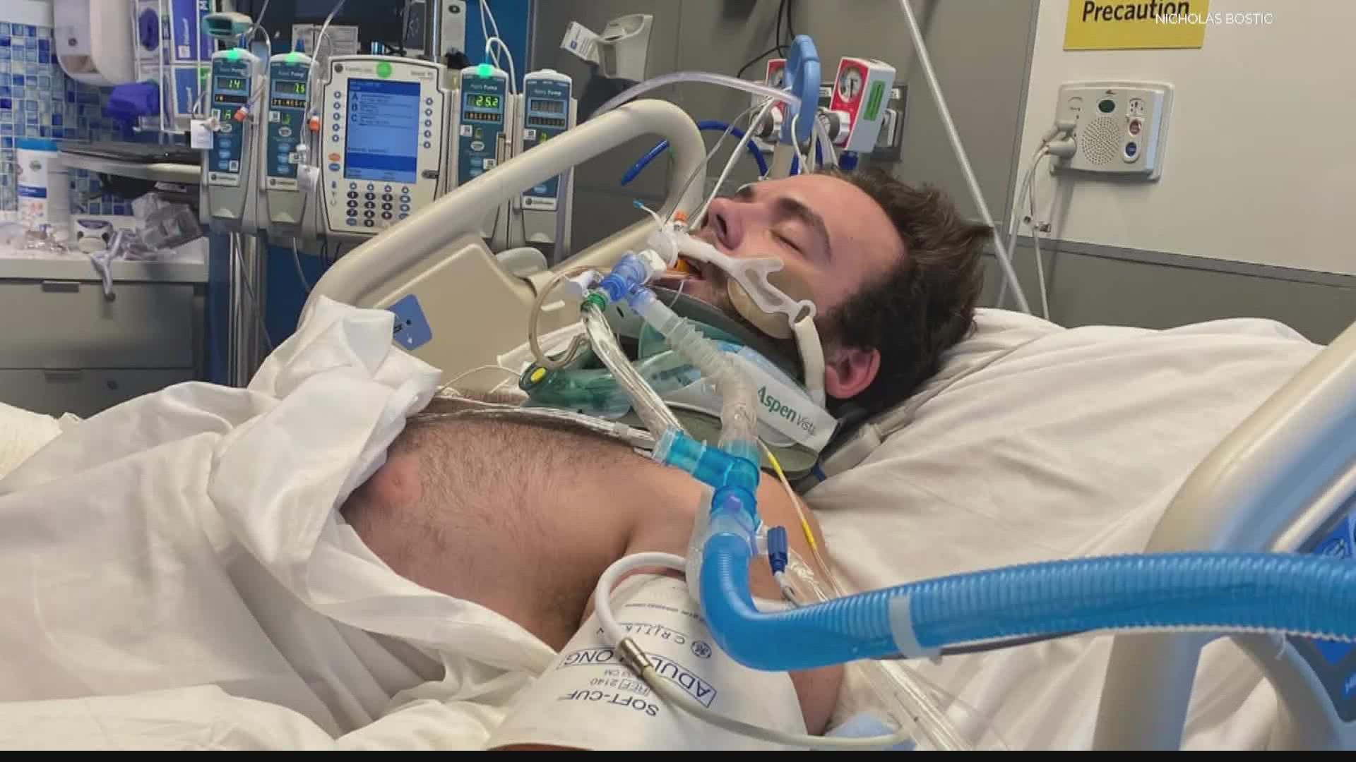 Nick Bostic was called a hero for saving five children from a raging house fire. He opened up to 13News about the real extent of his injuries.