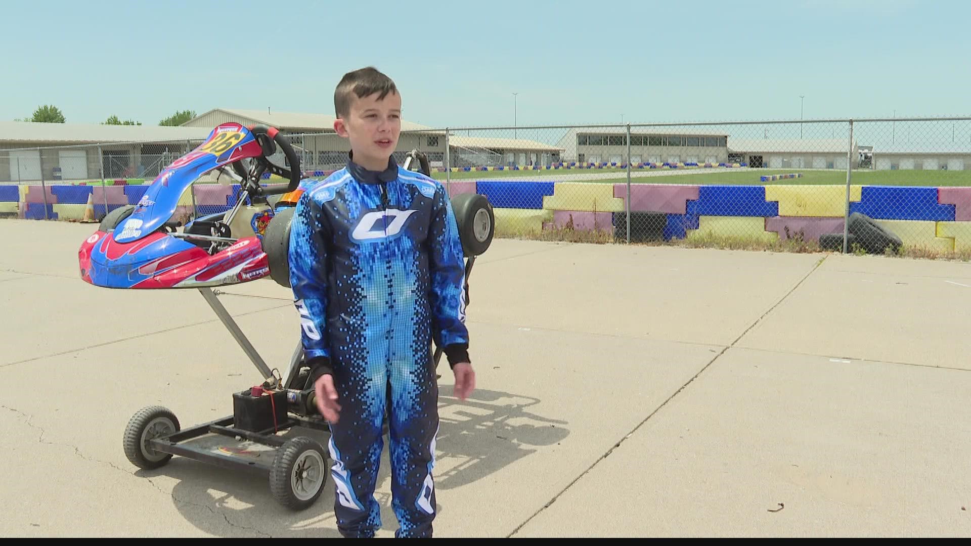 Ty Arbogast has been racing his go-kart since he was 5 years old. Now, he advocates for Crohn's disease when circles the track.