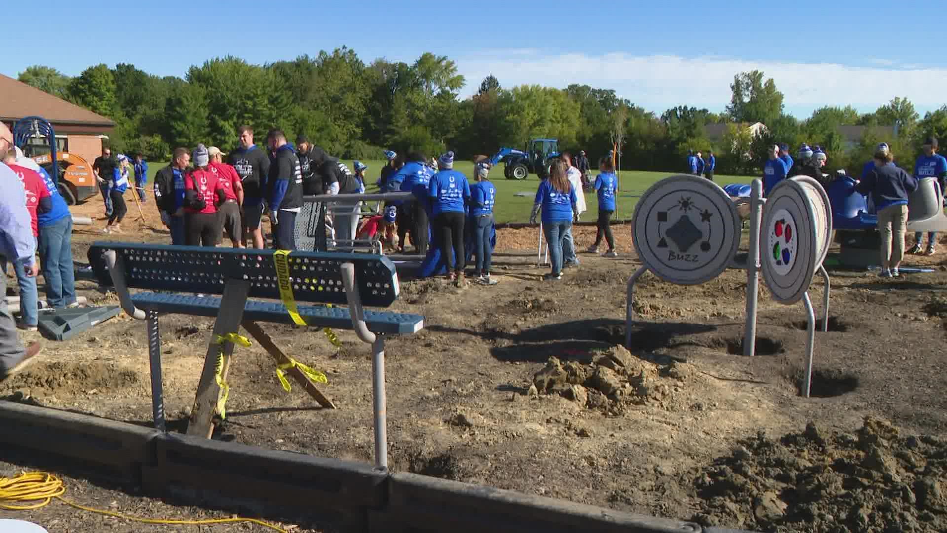 The project started around 9 a.m. at Deer Run Elementary School in Pike Township.