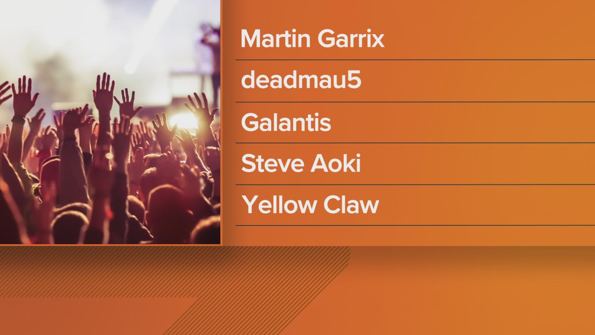 DJ Martin Garrix headlines the Snake Pit list of performers.