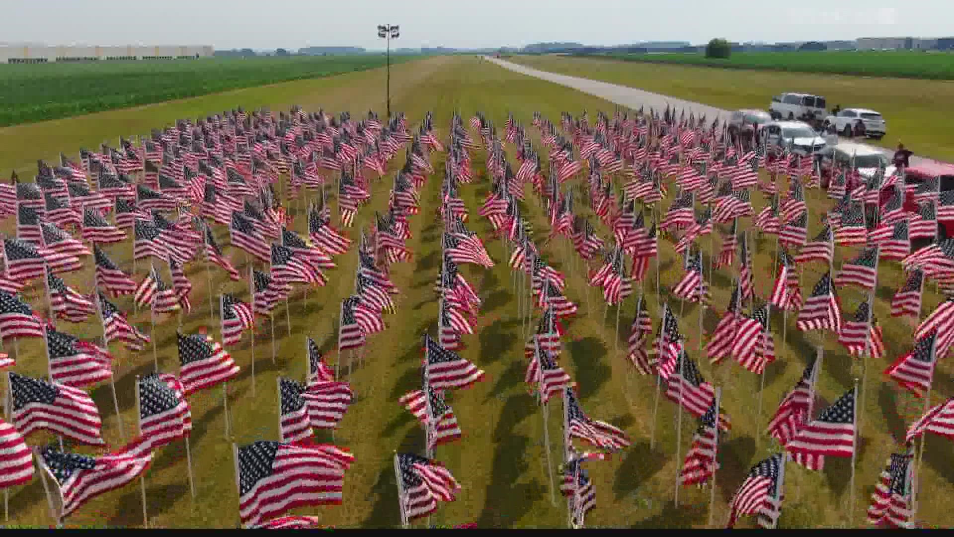 There are more than 500 American flags now on display at the Indianapolis Regional Airport.