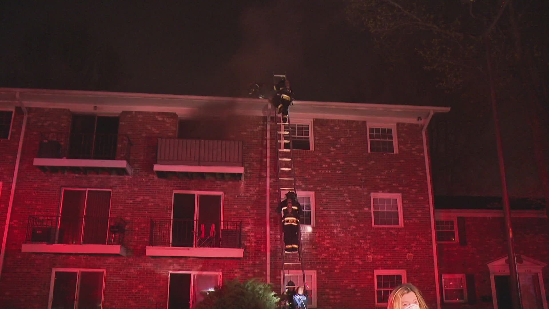 Resident leapt from balconies after a fire broke out at the Highland Pointe Apartments.