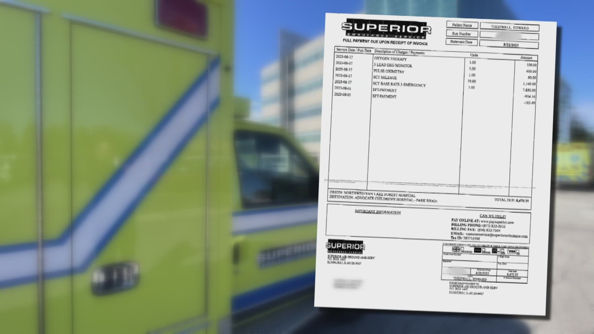 A Crown Point family got their $9,000 bill for their daughter's ambulance ride reduced to zero after a 13 Investigates story.