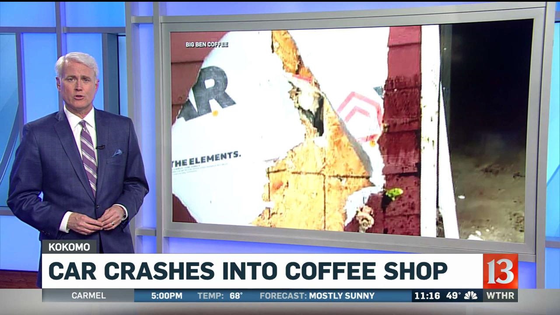 Kokomo coffee shop struck by car, will stay open during repairs