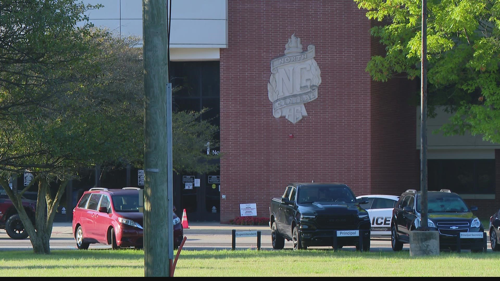 A North Central High School senior was stabbed during a fight with another student Wednesday morning.