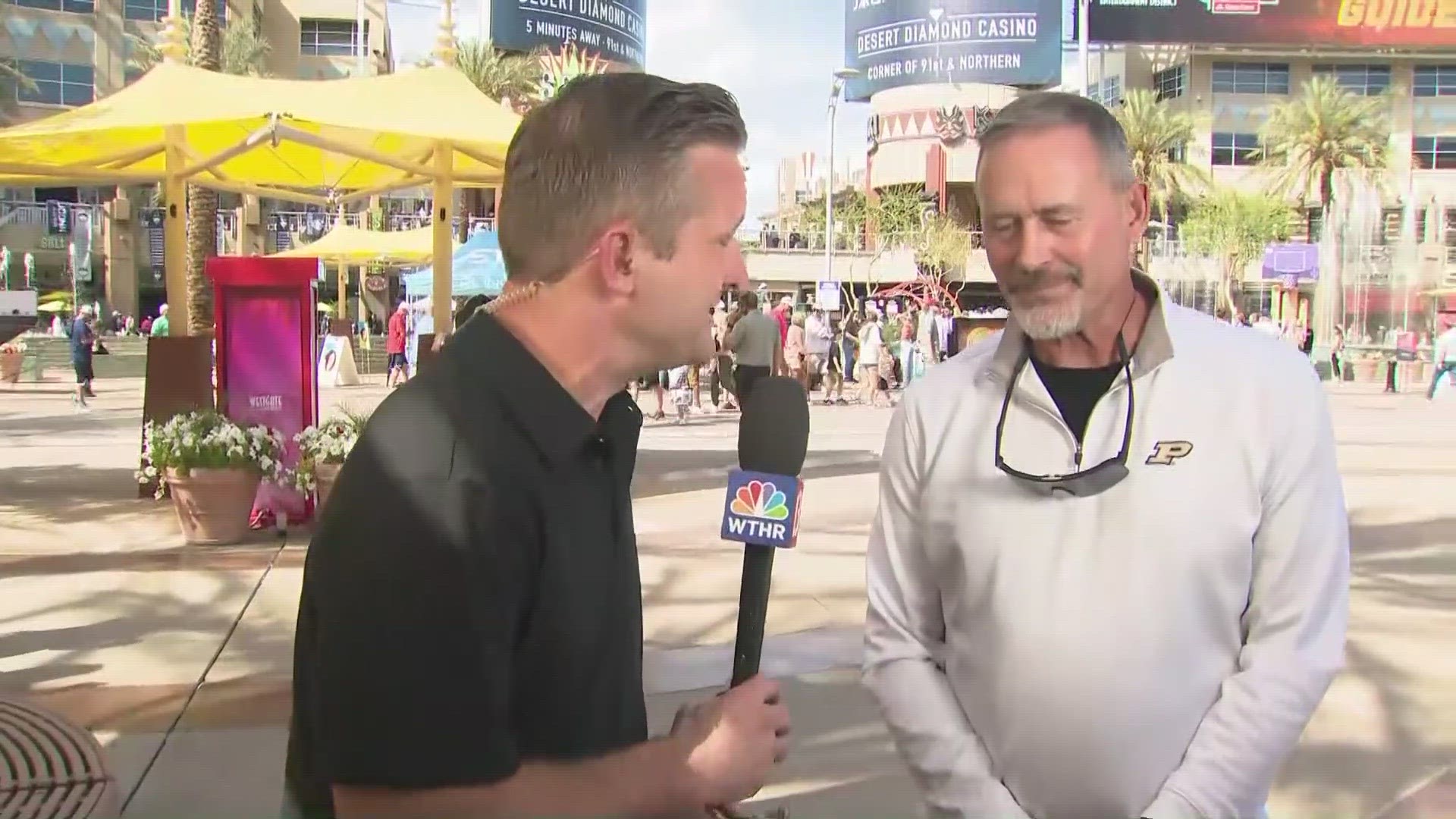 13News anchor Dustin Grove reports from Arizona and talks to a former Purdue player!