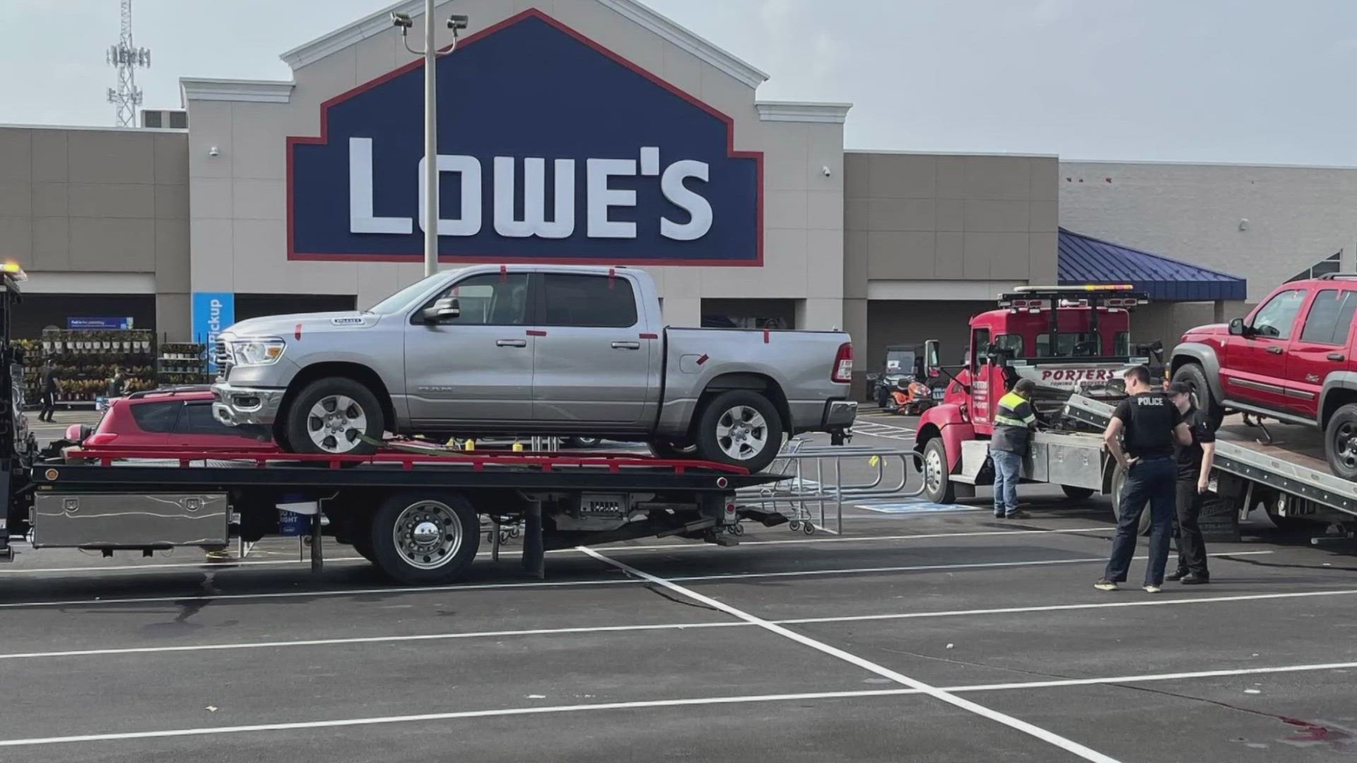 Avon police say the two men ended up in the Lowe's parking lot where they got into a fight.