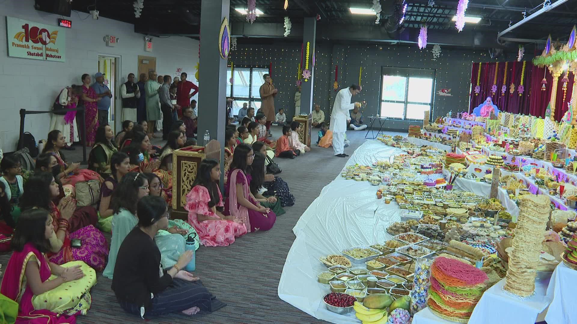 A "mountain of food" was prepared for a local celebration Wednesday.