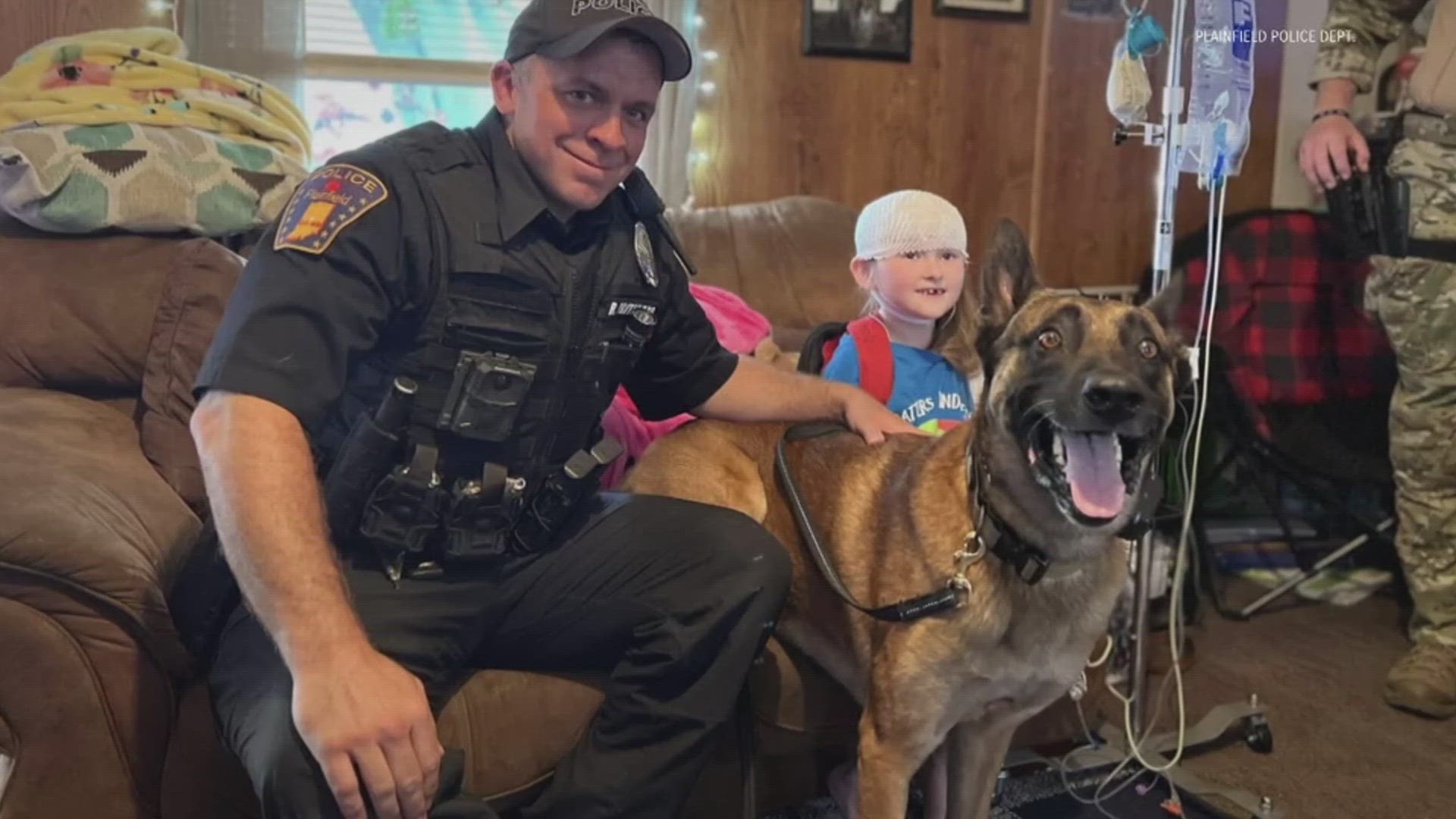 Plainfield police taught Elayah, 7, some basic commands typically used by K-9 officers during a heartwarming visit.