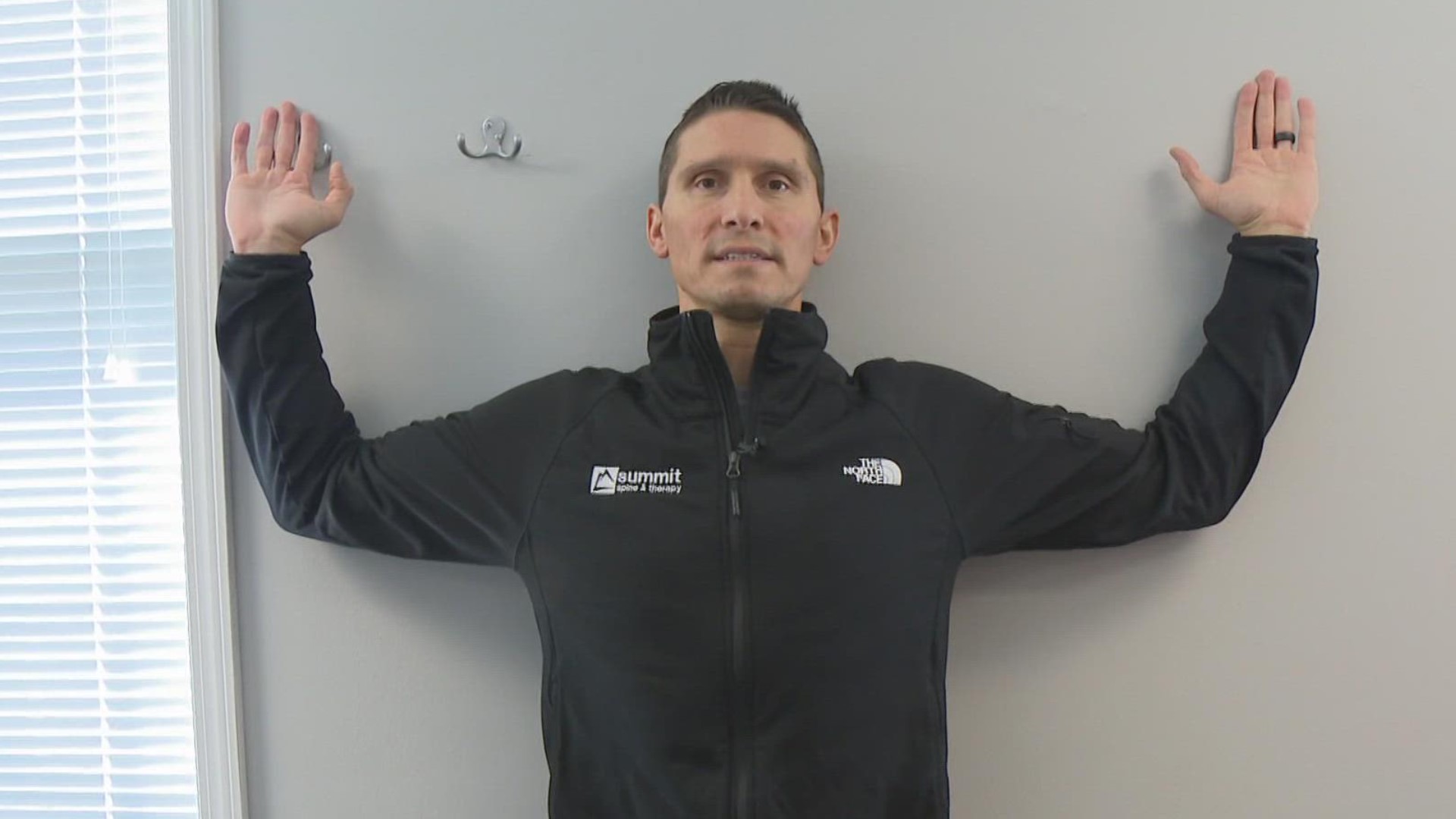 Dr. Clark Scott demonstrates a simple exercise that can help reduce neck pain.