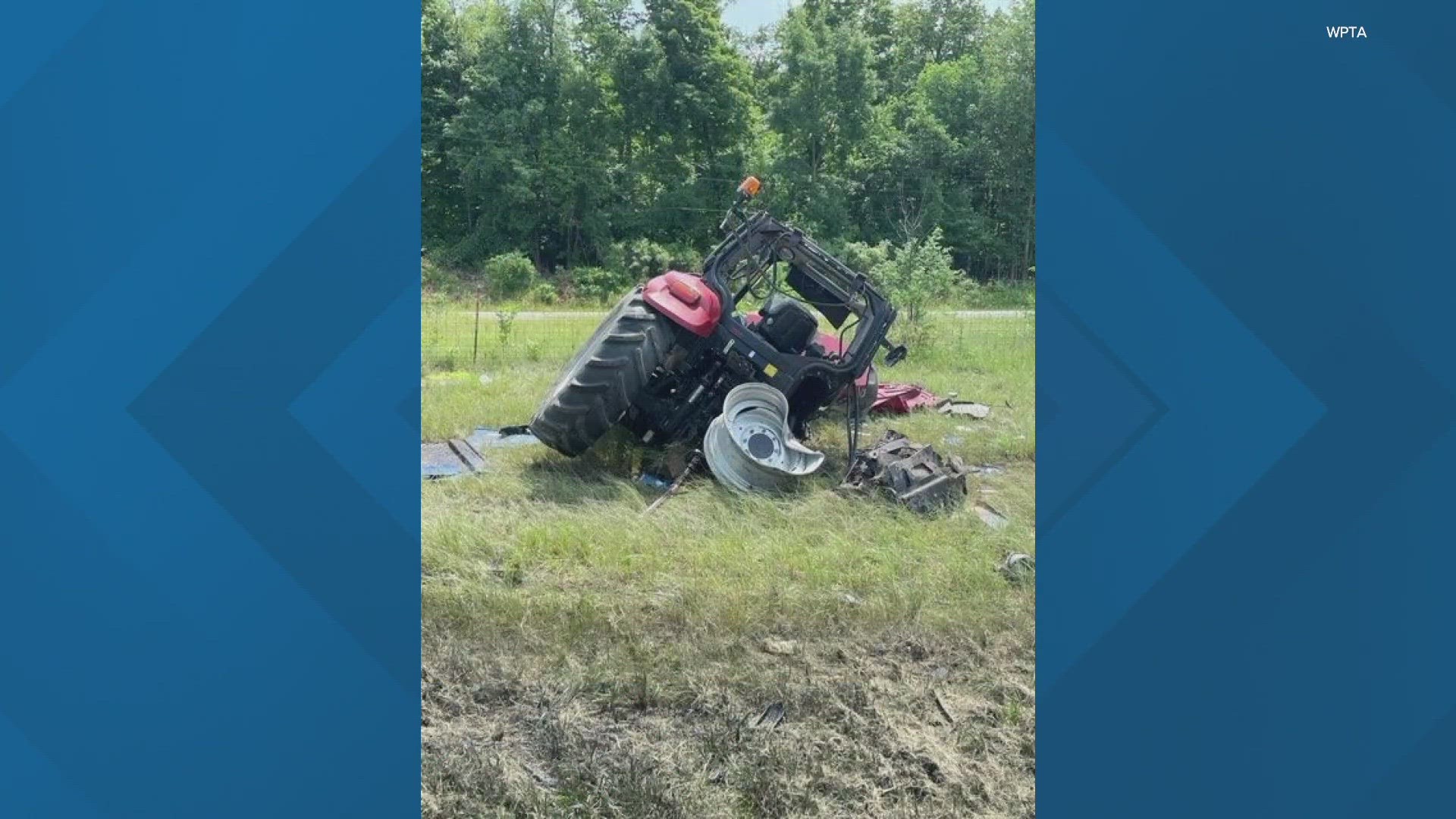 The crash happened just before noon about three miles north of Auburn, Indiana.