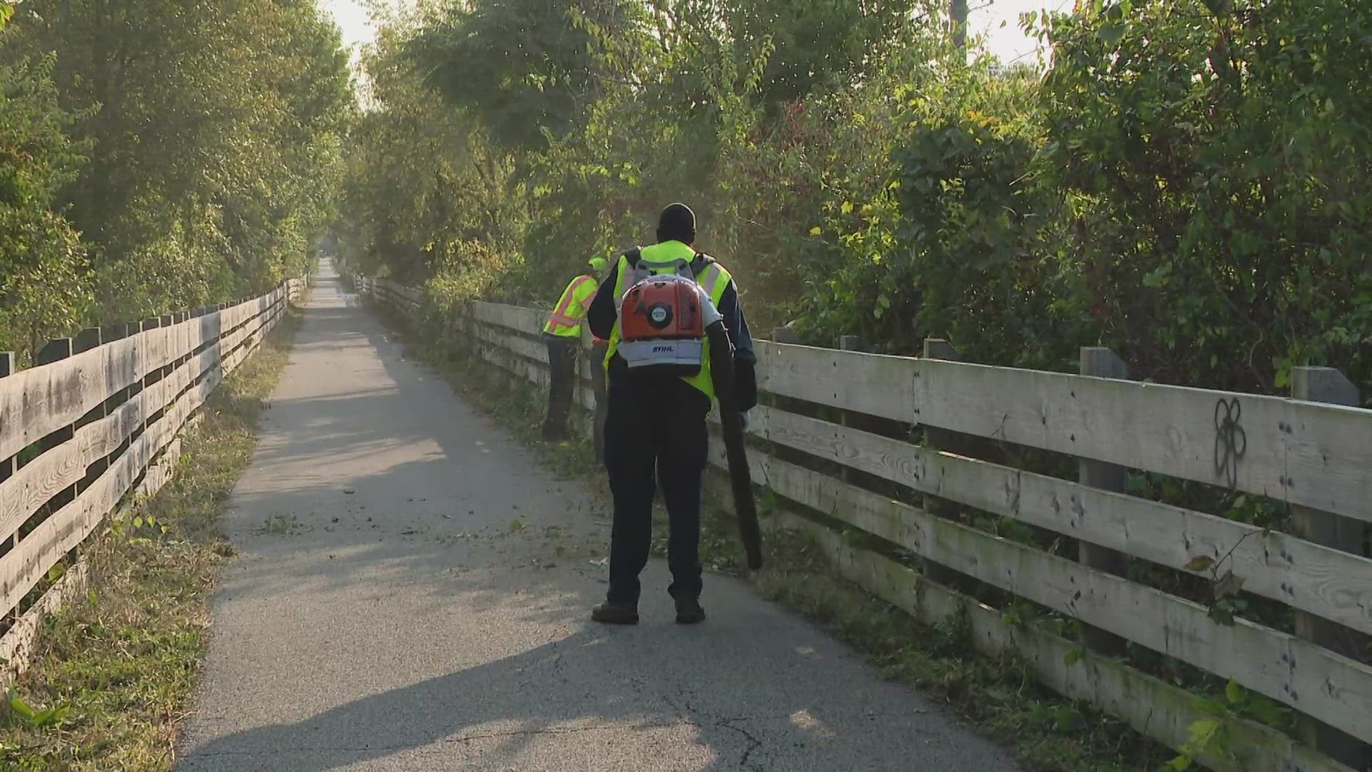 For years, people living near Grassy Creek Park have called on the city to tidy up the trail. So on Wednesday, a DPW maintenance team was clearing trees.