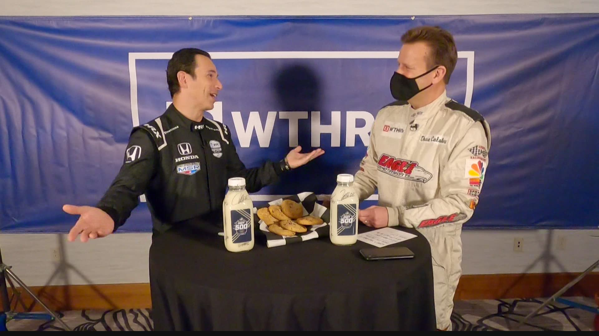 Dave Calabro asks drivers 'hard hitting' questions over milk & cookies.