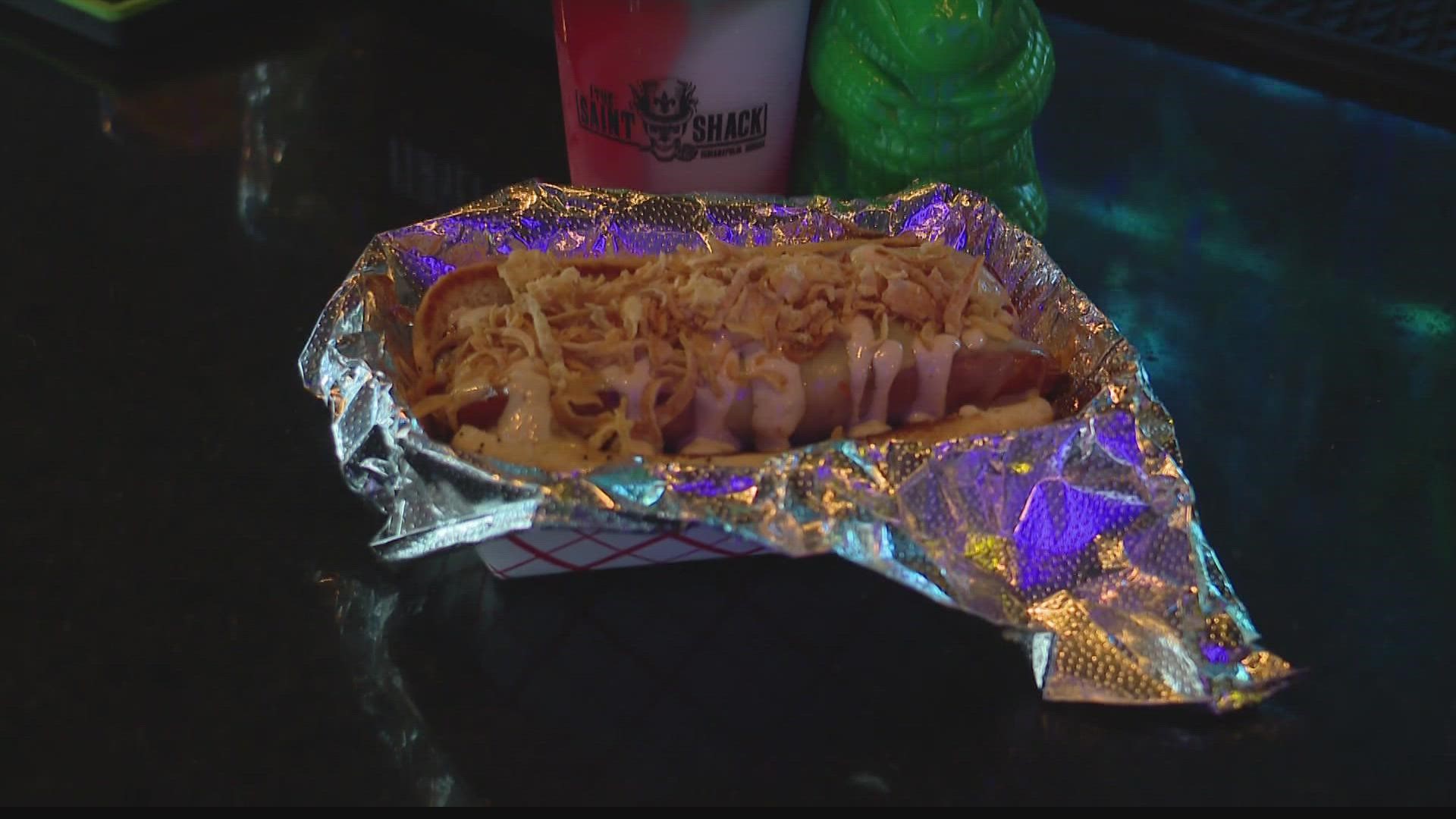 The Betty White Dog will be available at The Saint Shack through the end of January.
