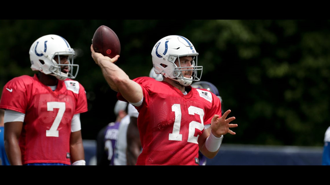 Colts Camp moves indoors for a dry field