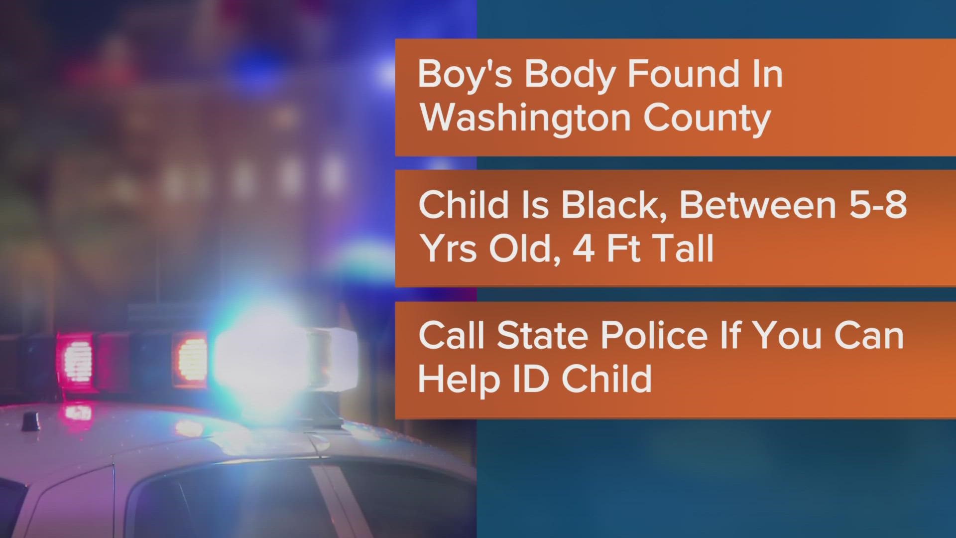 Indiana State Police described the child as a young, Black male between 5 and 8 years old. He's about 4 feet tall, has a slim build and a short haircut.