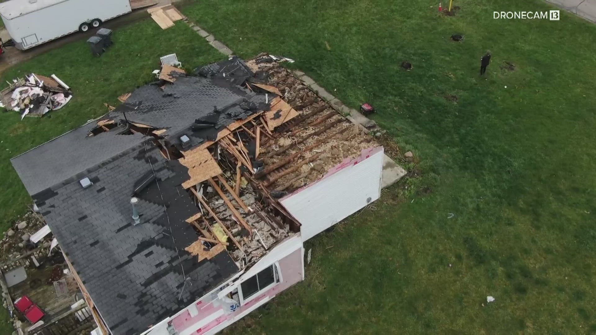 13News reporter Lauren Kostiuk reports from the town of Selma, Indiana, which saw 50% of its buildings damaged by Thursday night's EF3 rated tornado.