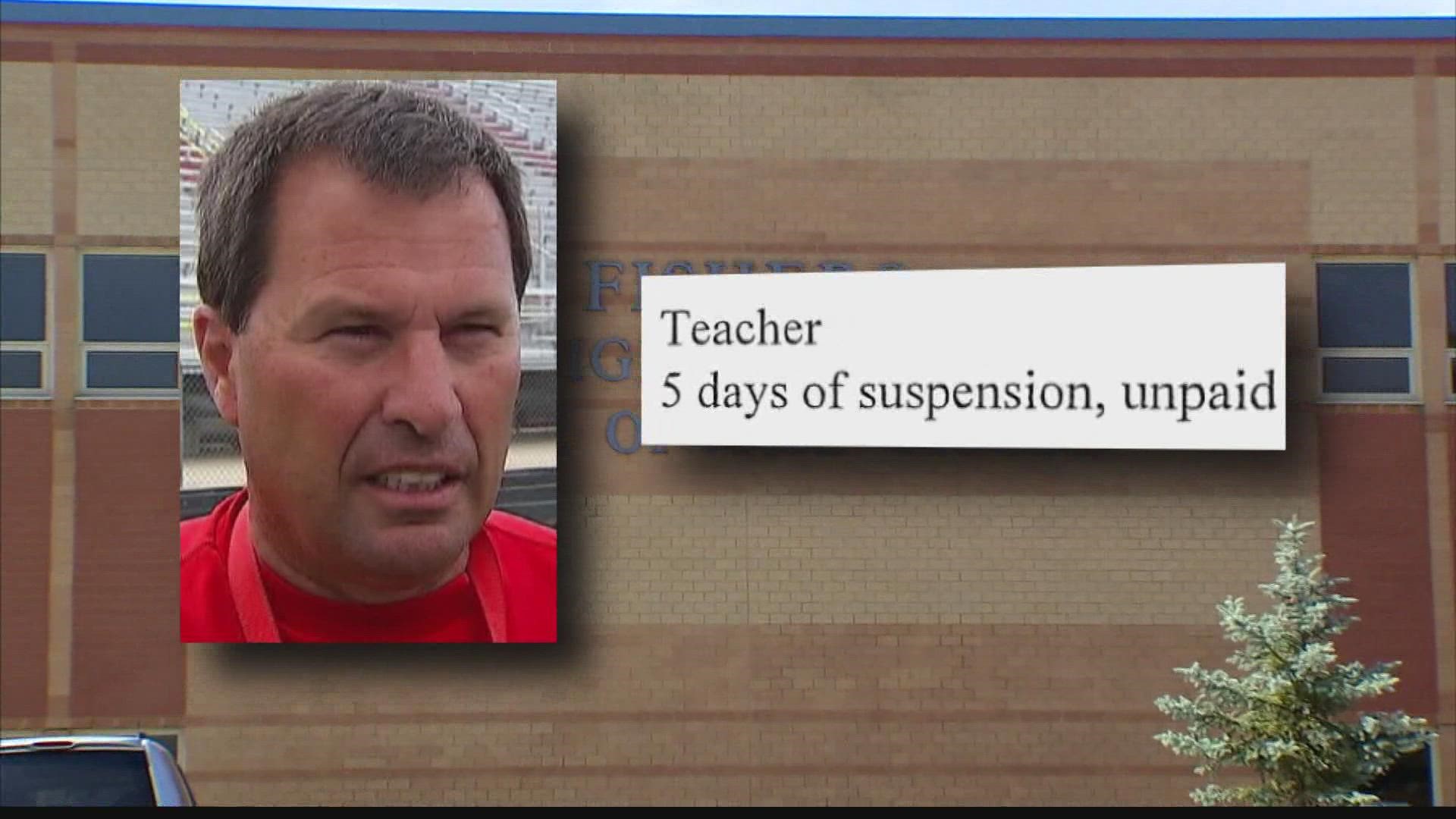 The case involves the suspension of a former Fishers High School head football coach.