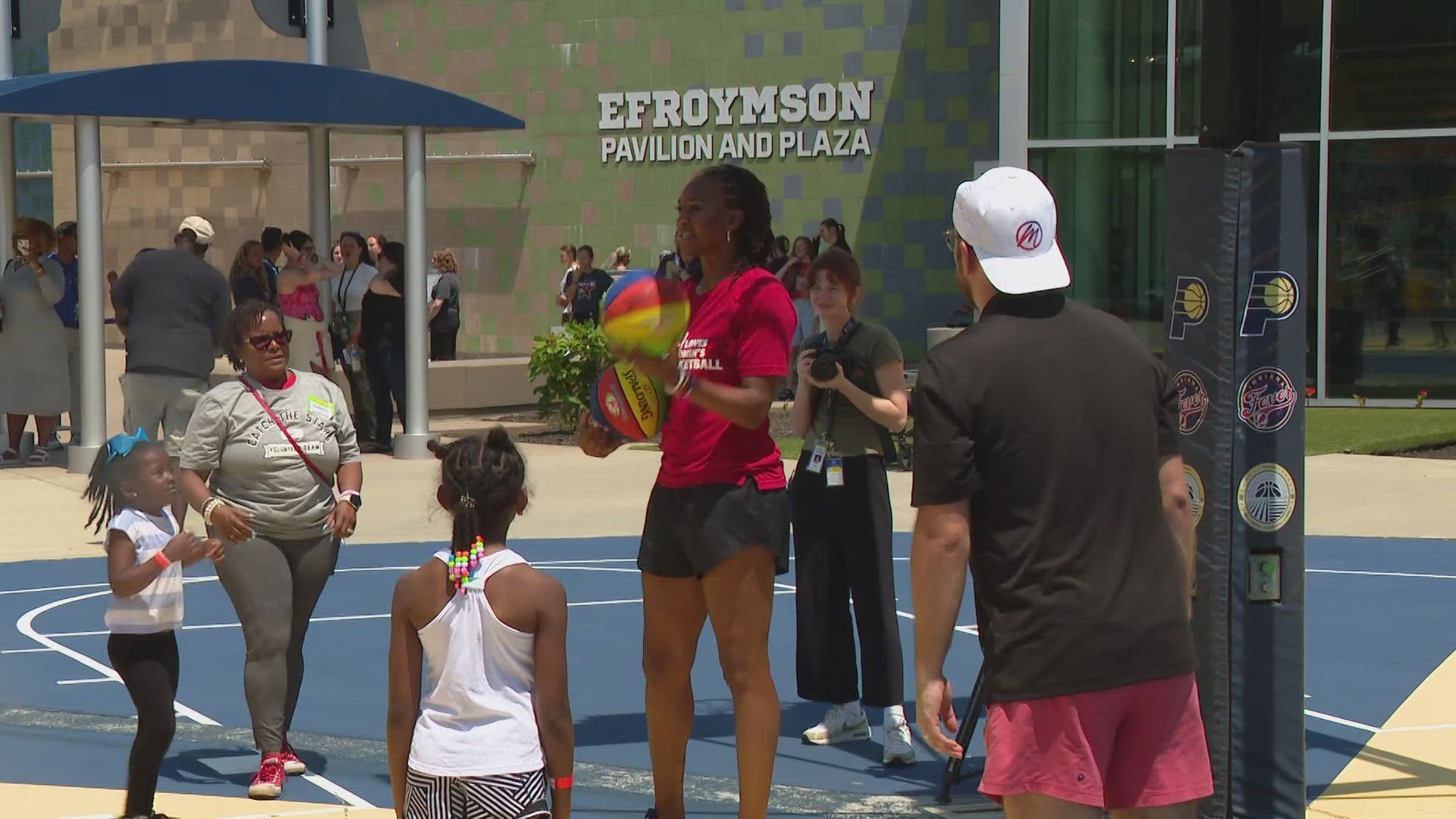 Tamika Catchings was on hand for the fun event Thursday.