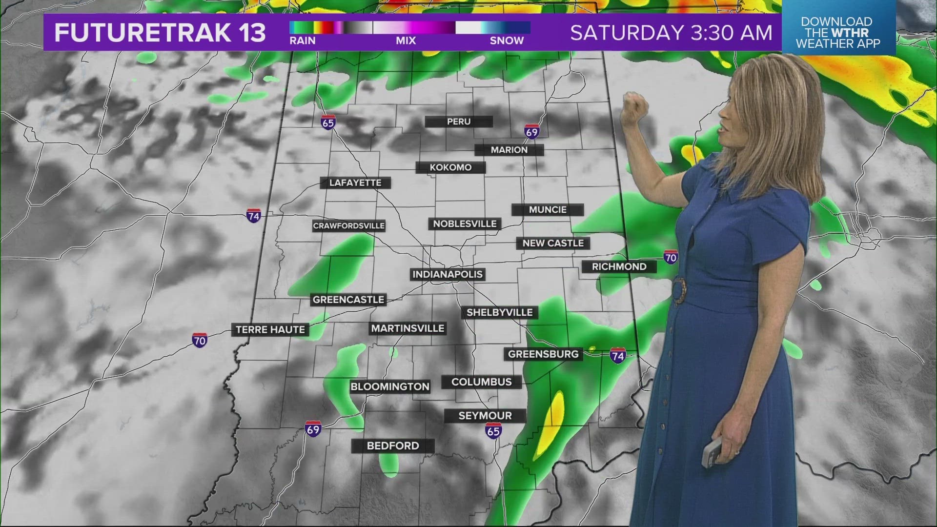13News meteorologist Angela Buchman breaks down some scattered showers expected to hit central Indiana for Easter weekend.