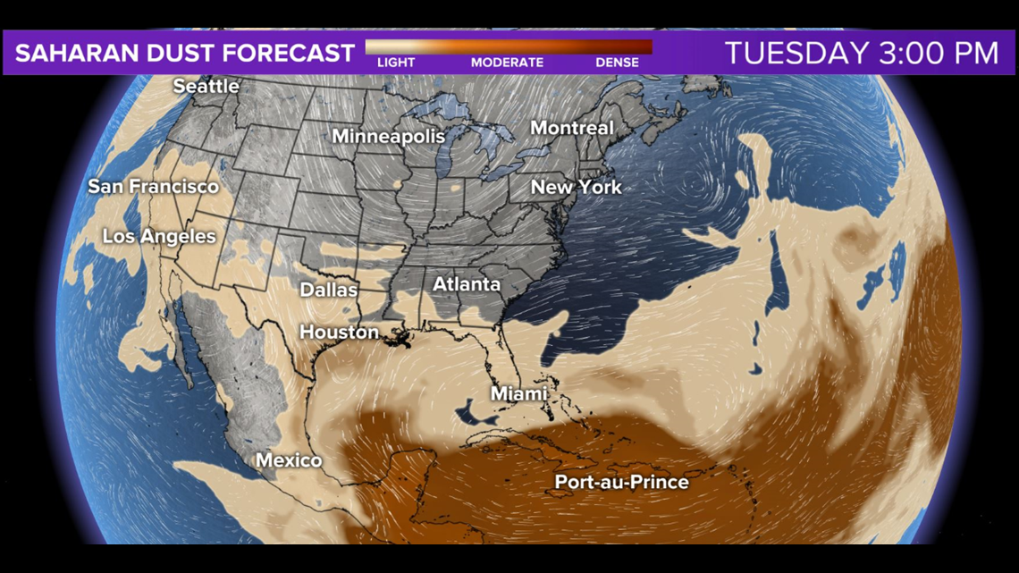 Tracking dust impacts from the Saharan Air Layer