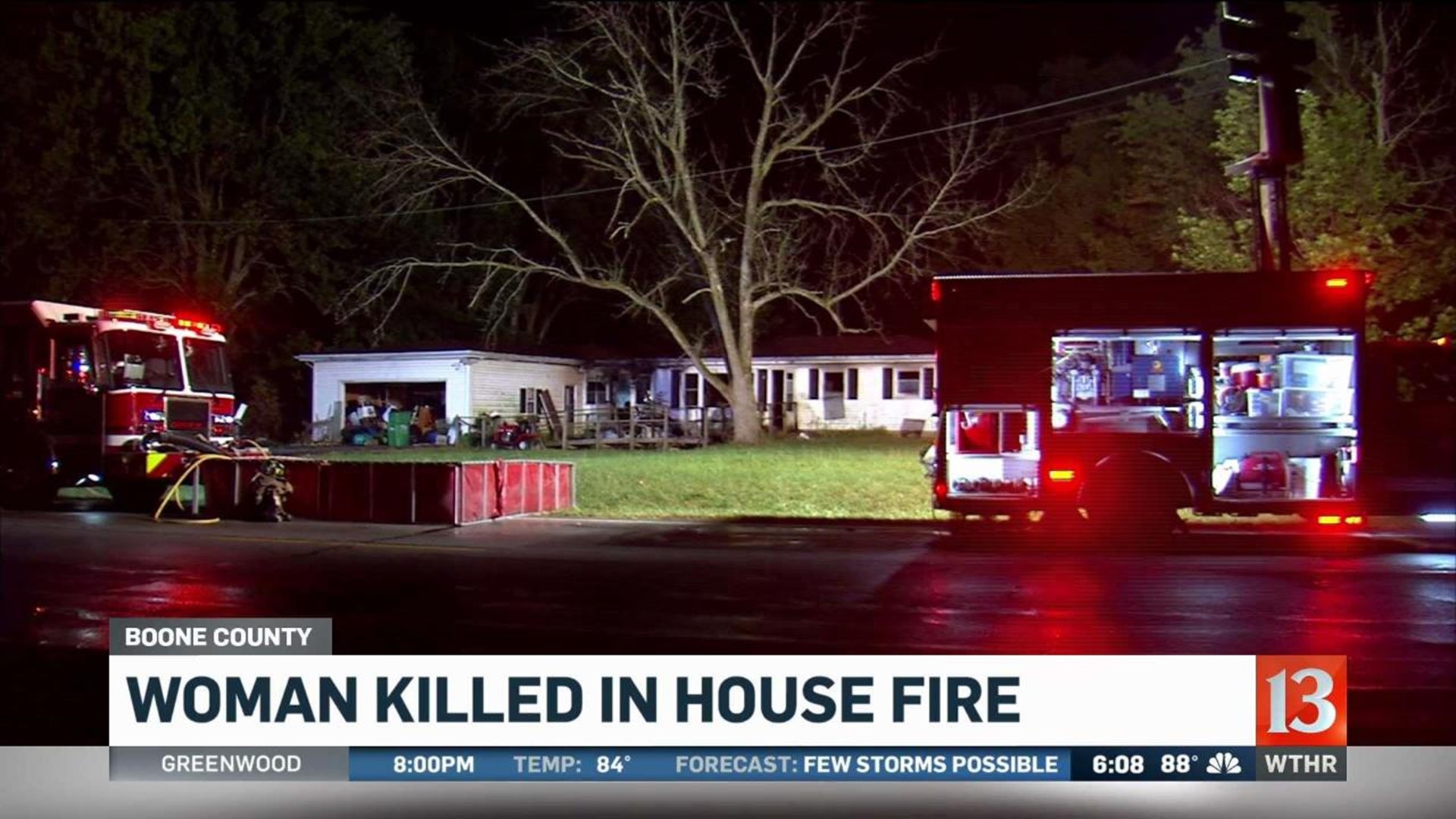 Woman killed in house fire north of Zionsville