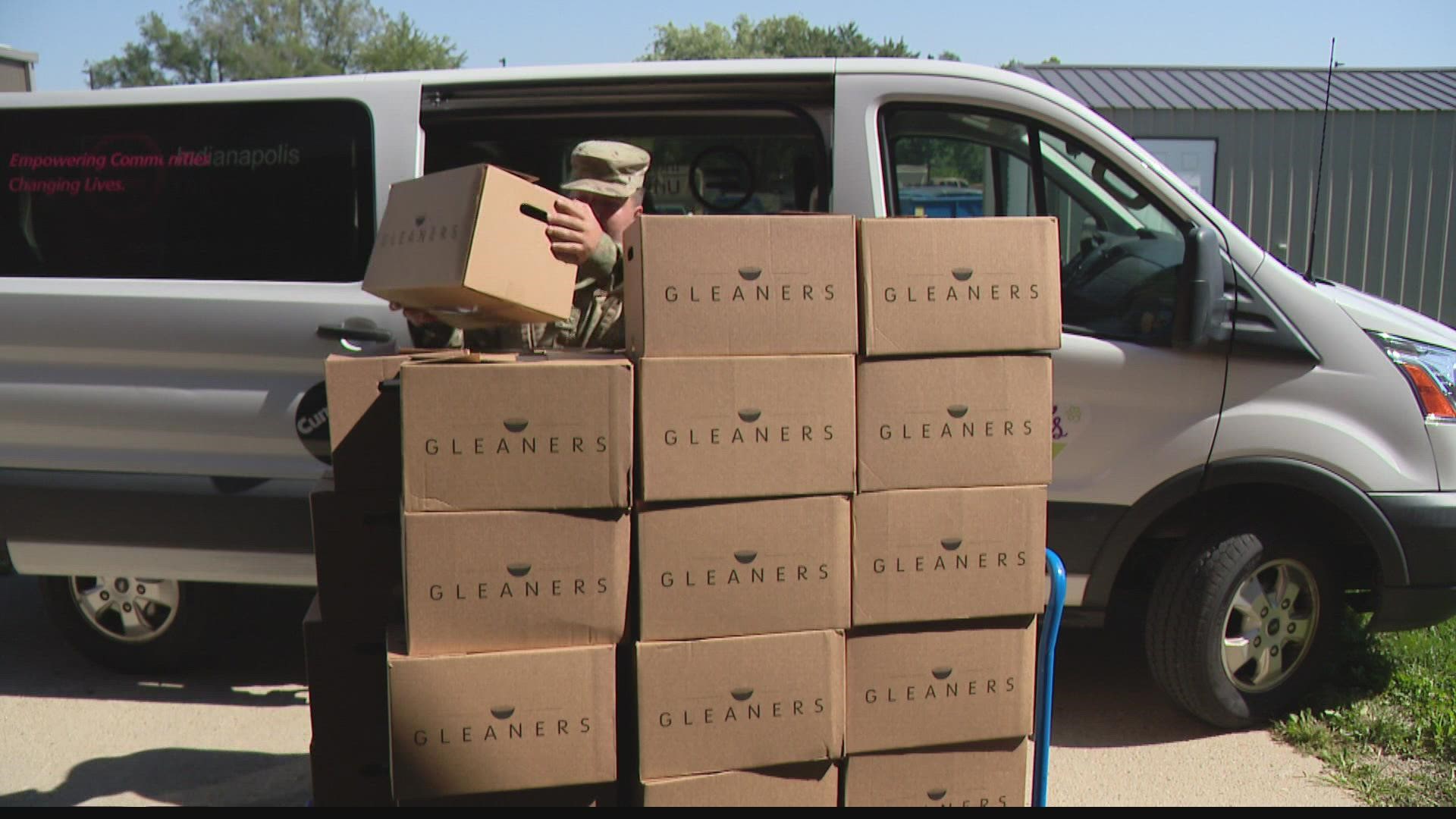 The American Legion and Indianapolis Urban League donated dozens of boxes of food to Afghan evacuees living at Camp Atterbury.