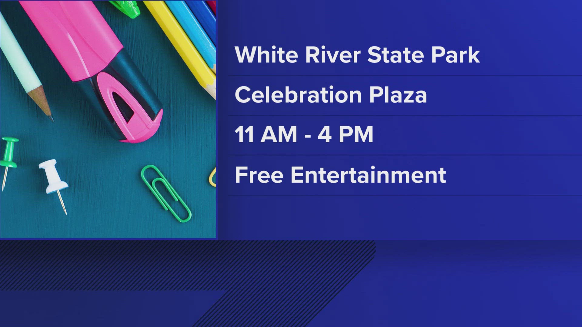 White River State Park is hosting a back-to-school supply drive for teachers of students in need.