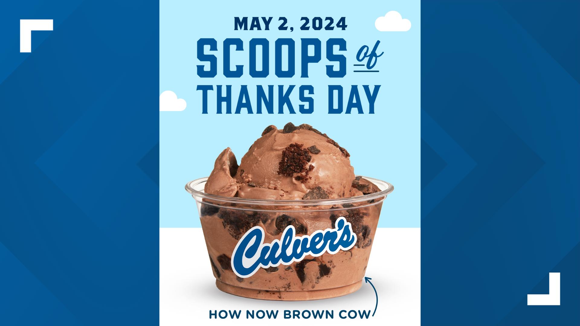 Culver's 'Scoops of Thanks Day' is May 2