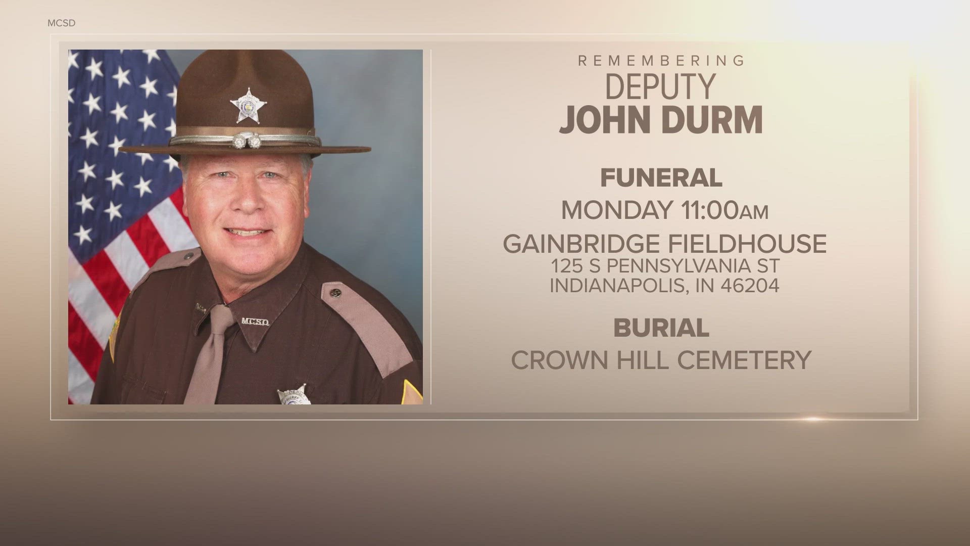 Deputy John Durm's visitation and funeral services | wthr.com