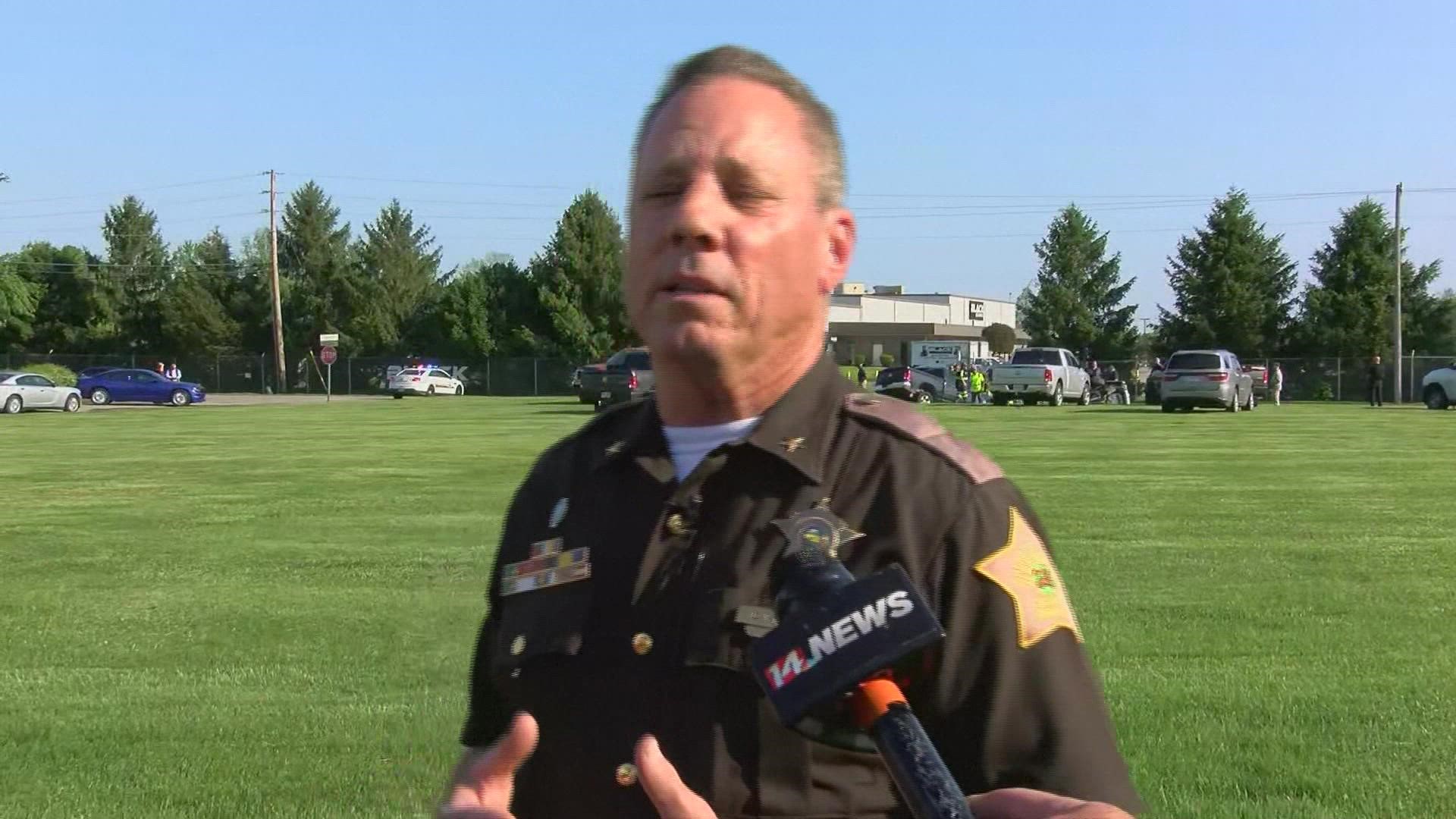 Vanderburgh County Sheriff Dave Wedding speaks with the media about the capture of fugitives Casey White and Vicky White from Alabama.