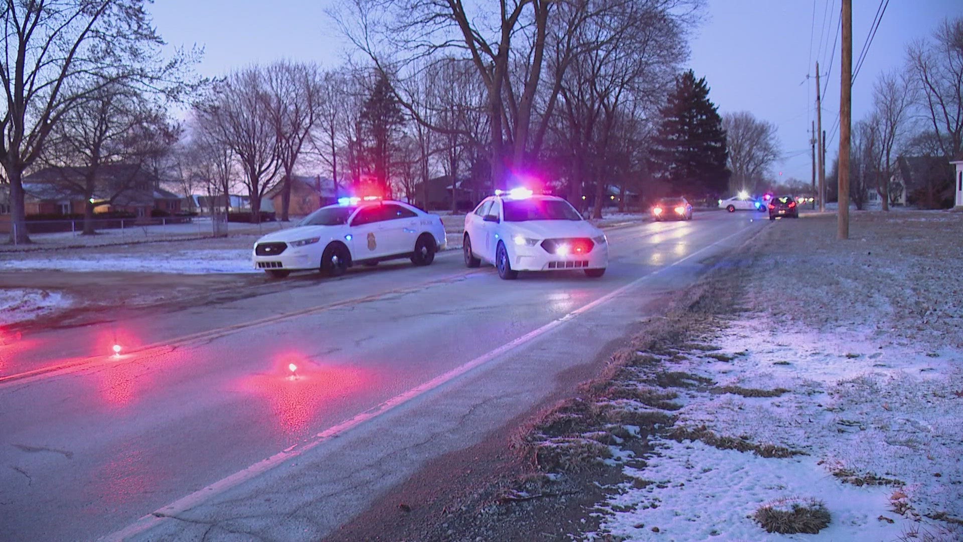 IMPD officers responded to a report of a crash in the 5200 block of Bluff Road around 5 p.m. Tuesday.