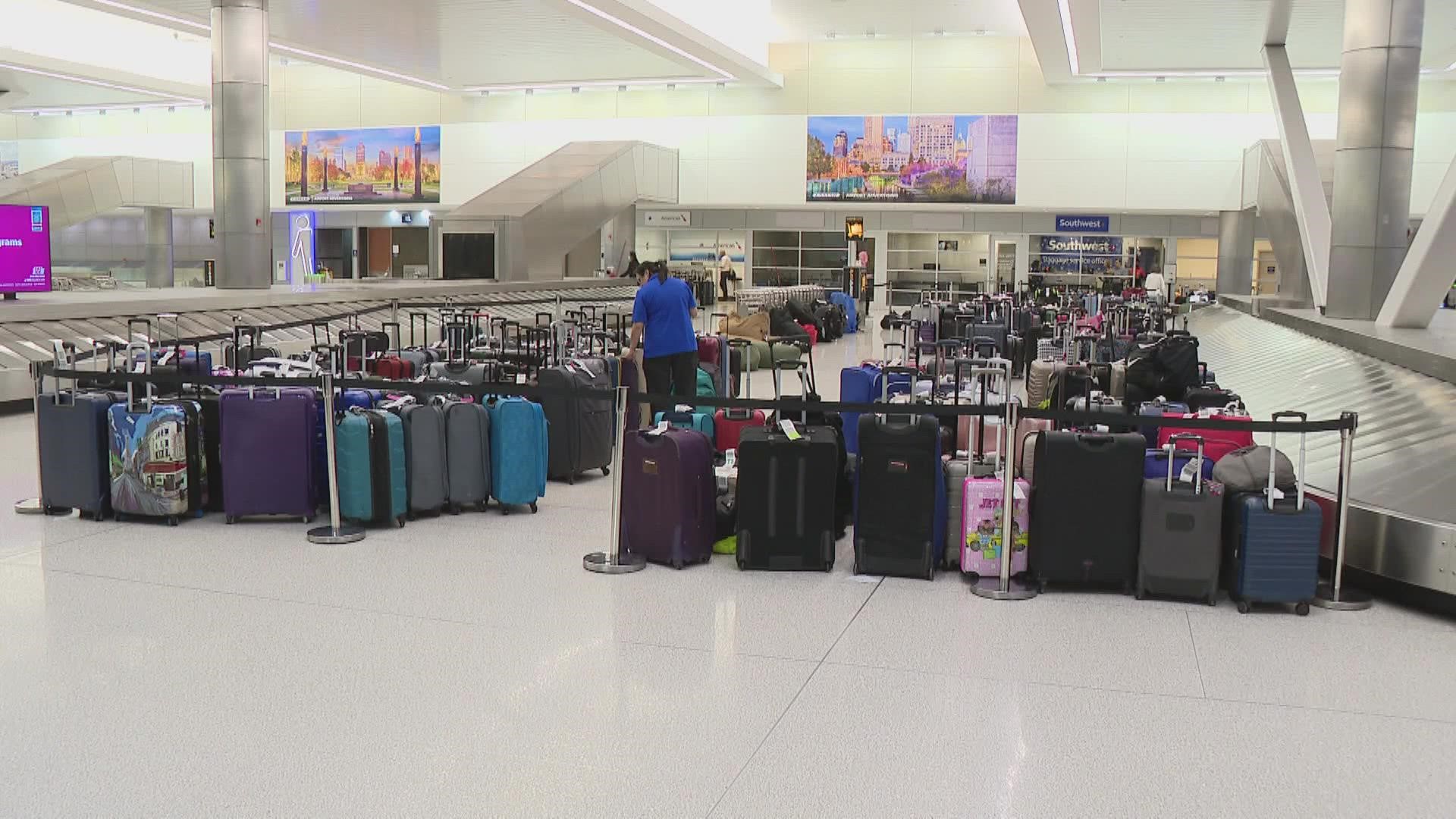 Amid flight cancellations, unclaimed luggage stacks up at IND | wthr.com