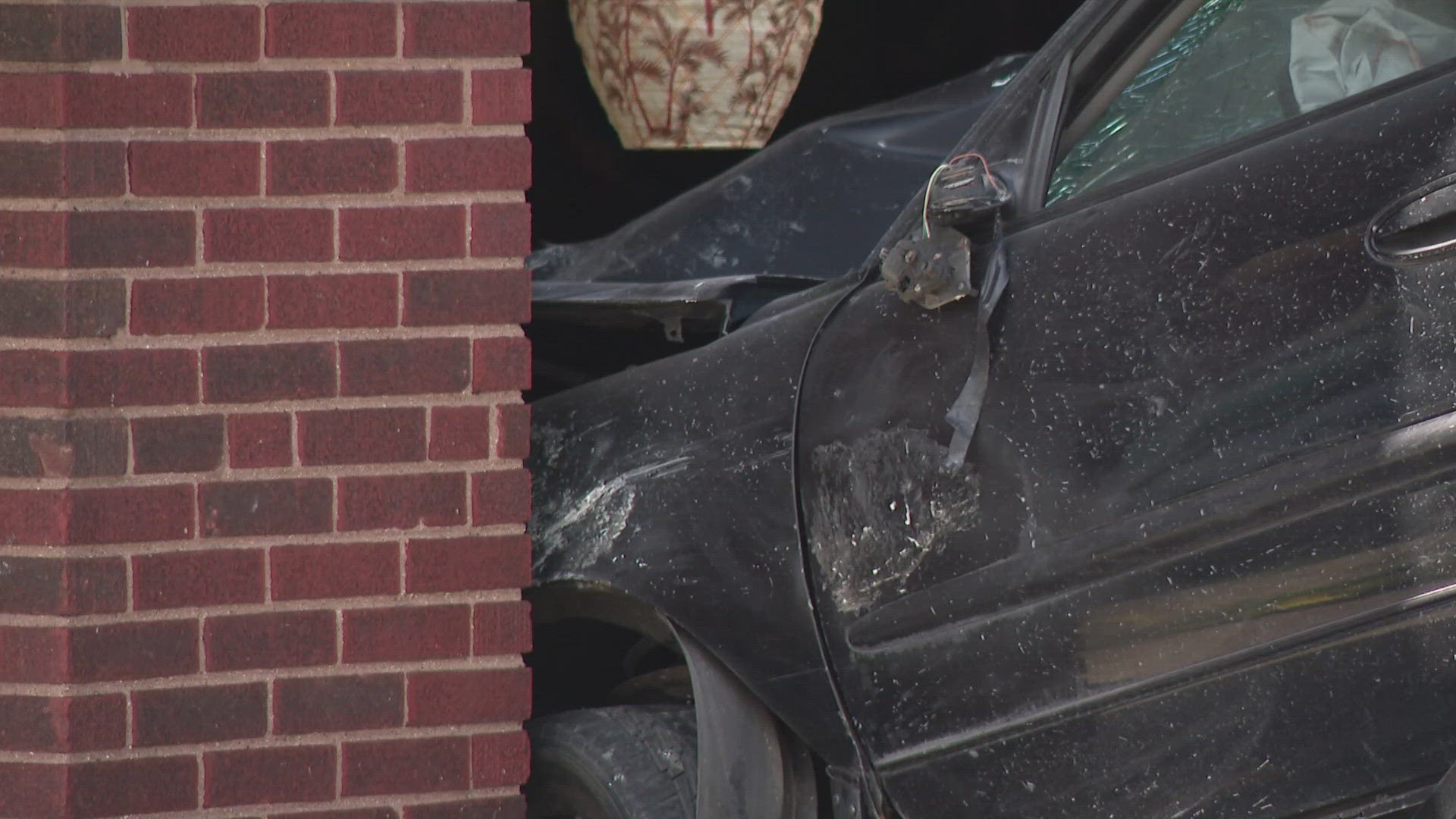 A man is in the hospital after crashing into a restaurant in Fountain Square Wednesday.