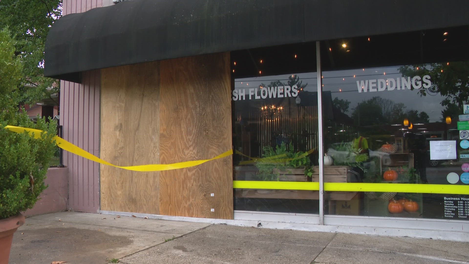 Crews spent Tuesday cleaning debris outside George Thomas Florist, days after a crash barreled right through the business in Irvington.