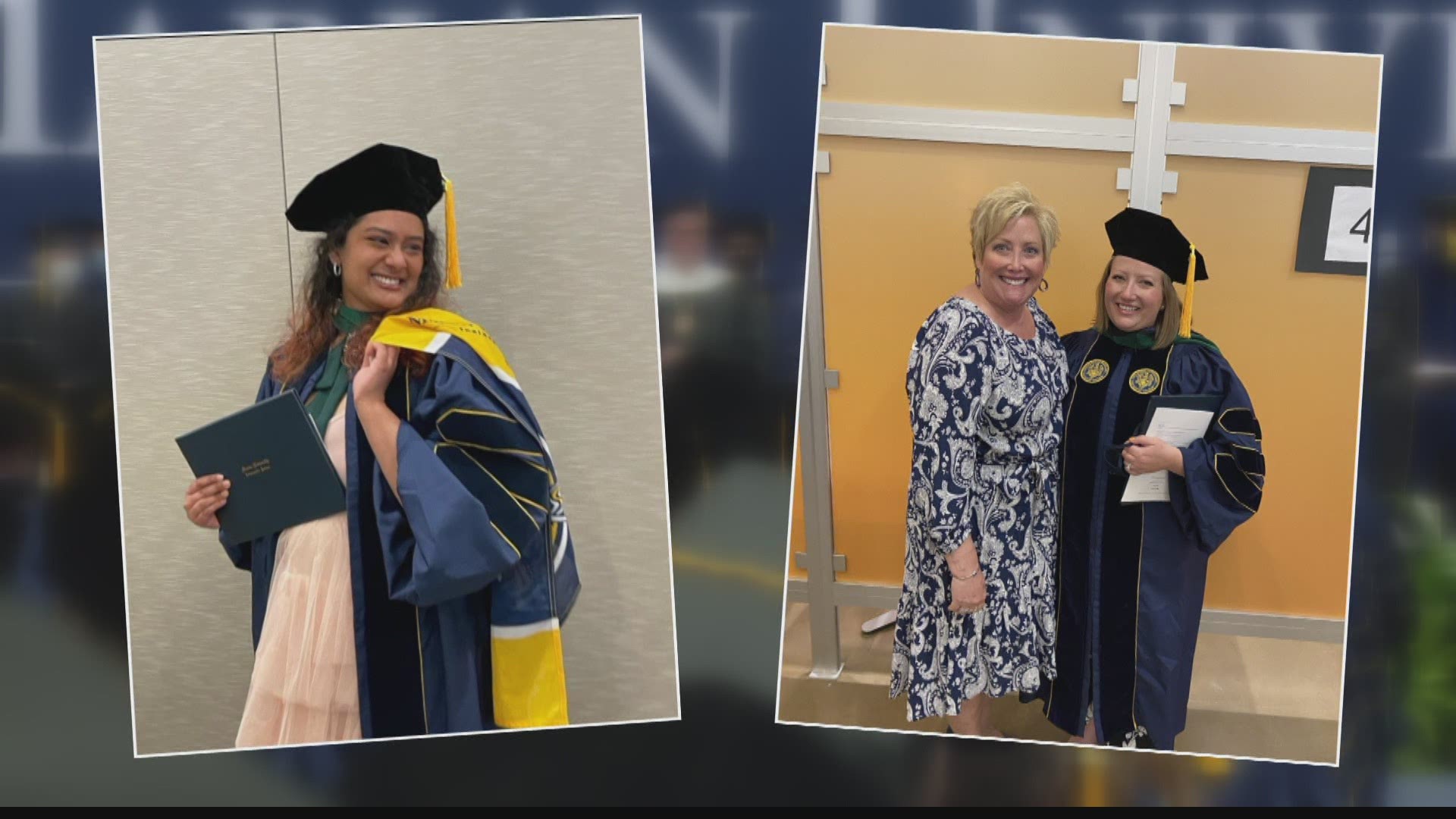 Two medical students walked across the stage on Sunday. For them, getting their diplomas meant so much more after months of personal struggles relating to COVID-19.