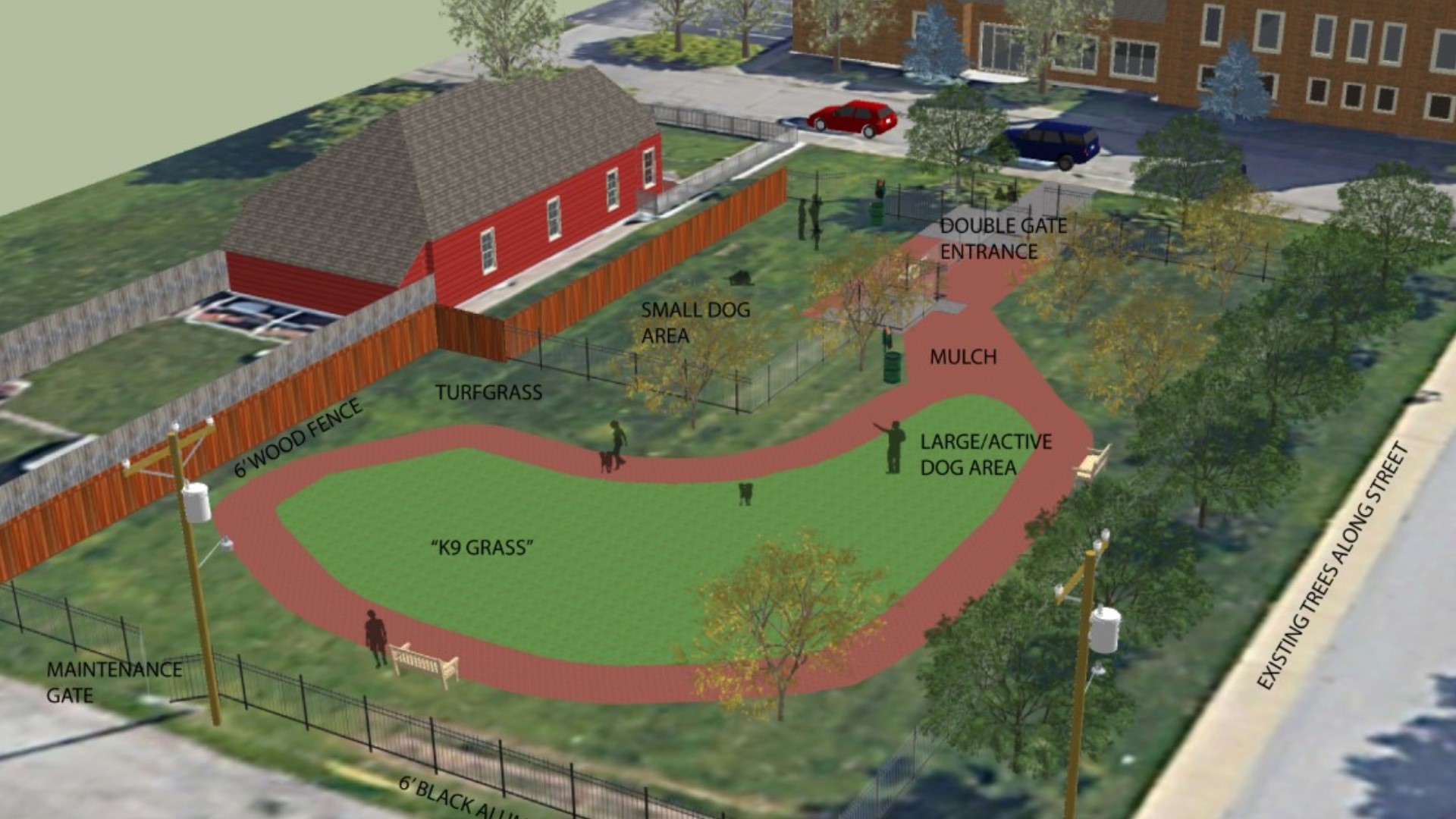 The Dog Park at Immanuel will be located in the Bates-Hendricks neighborhood, which is on the south side of downtown near Fountain Square.