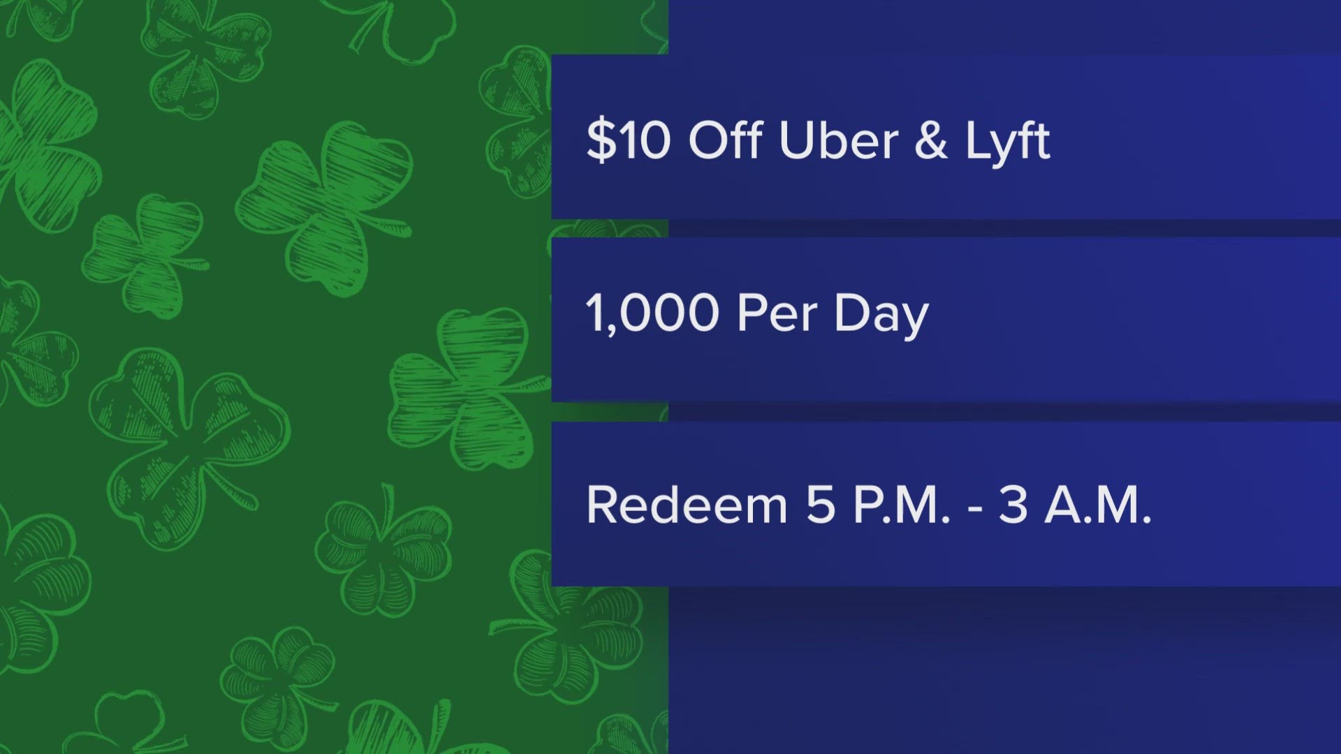 Sober Ride Indiana is offering $10 off Uber and Lyft rides through Sunday.