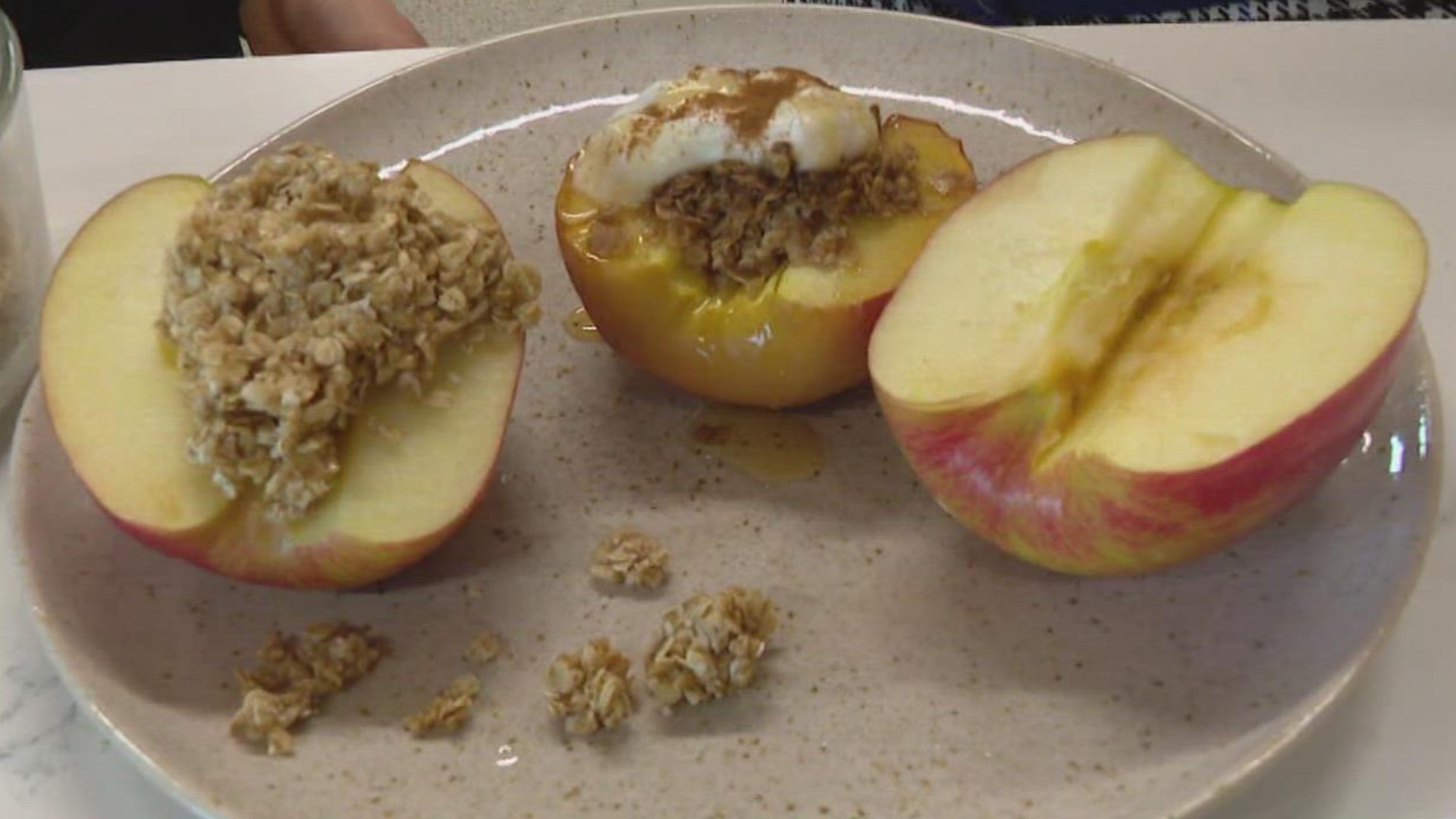 Emily showed us how to make a delicious fall dessert that's also healthy - a baked apple cinnamon crisp.