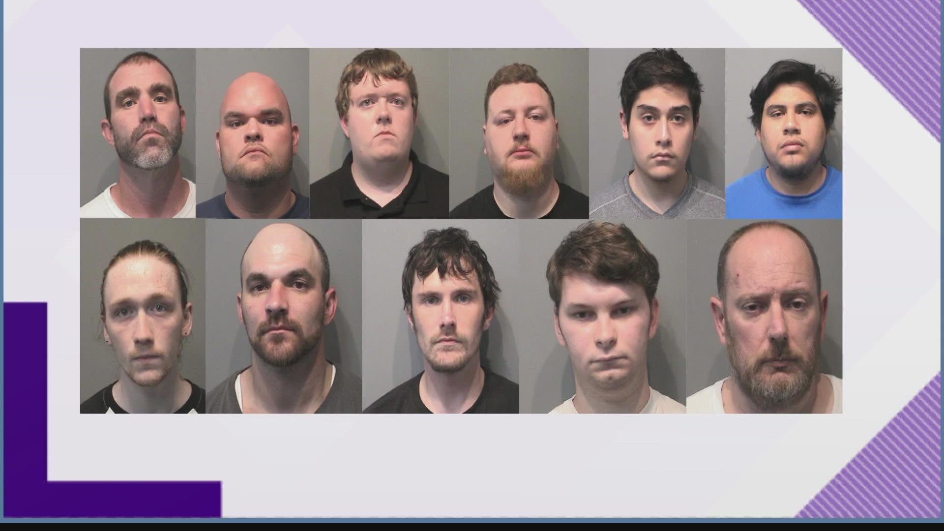 The men range in age from 19 to 49, and were all arrested in Johnson County.