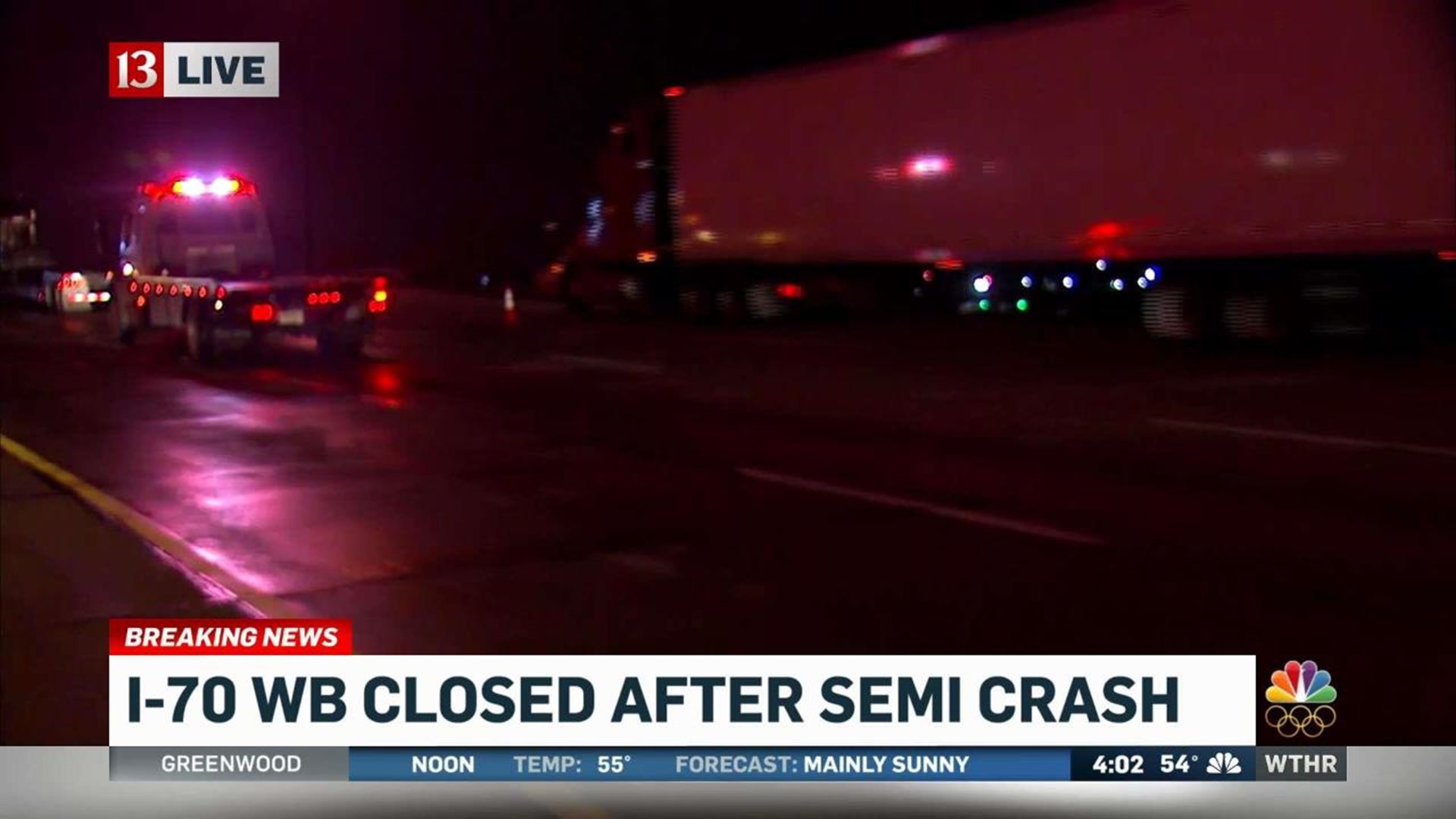 Semi crash closes lanes of westbound I-70 | wthr.com