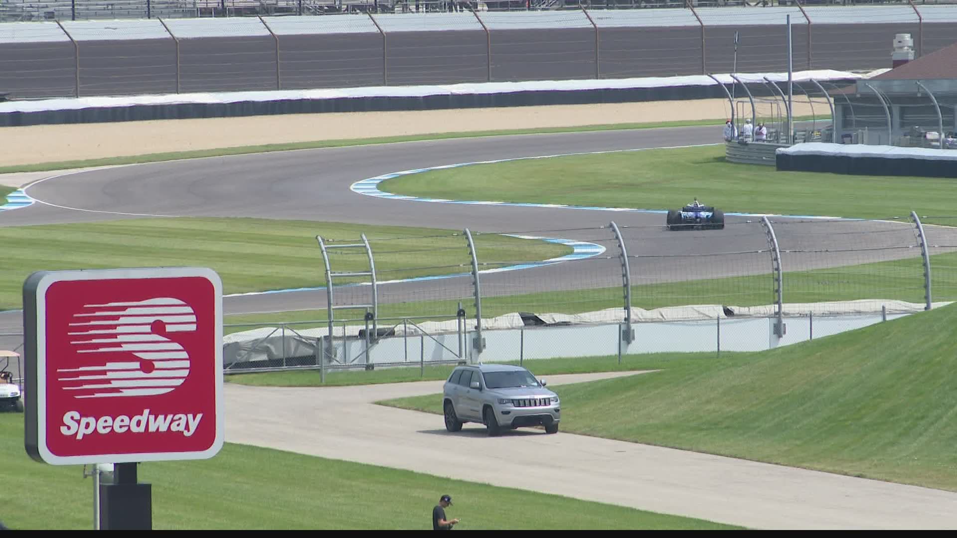 INDYCAR and NASCAR took to the track Friday to practice for this weekend's races at IMS, but there were no fans in attendance.