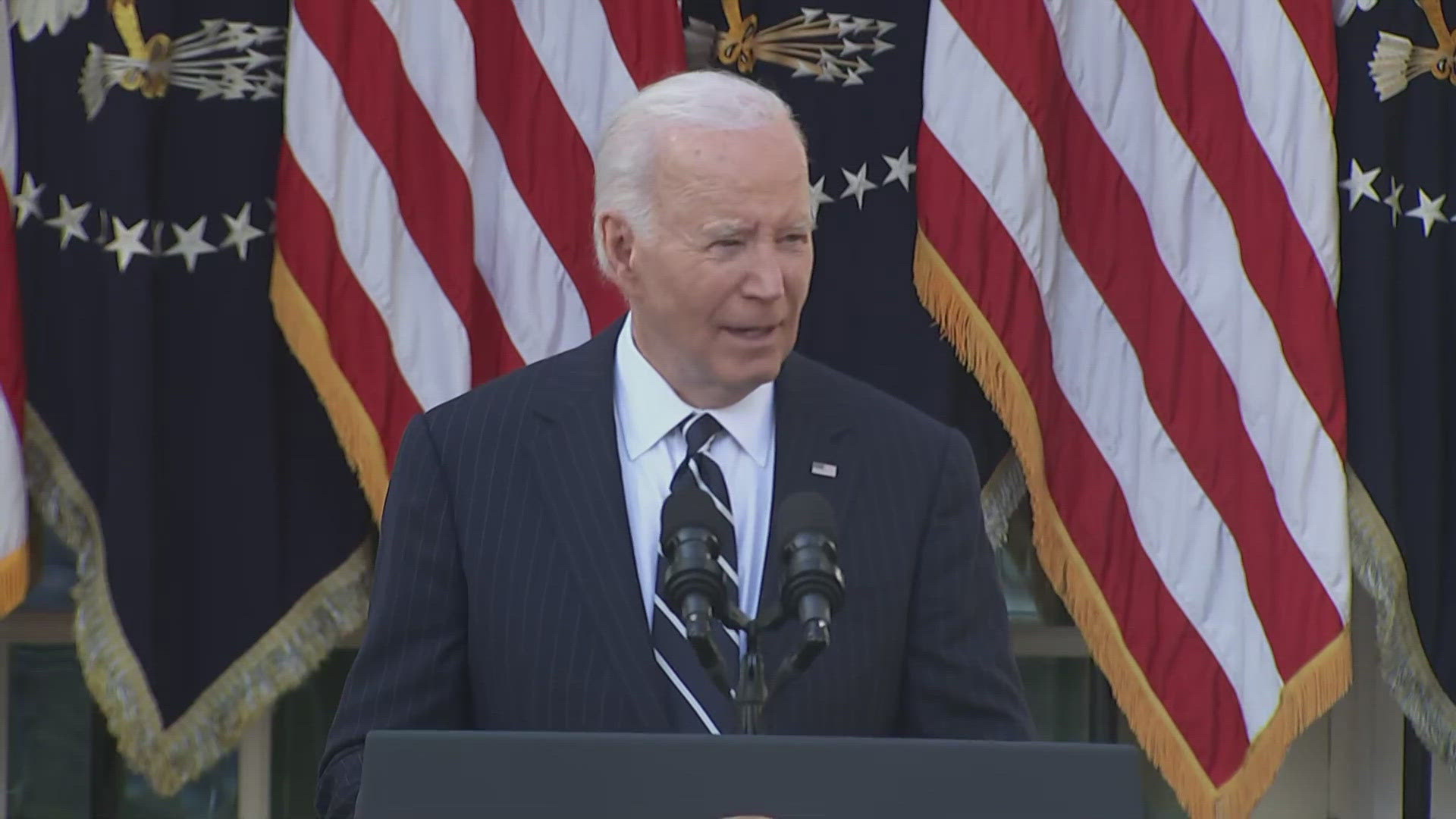 President Joe Biden delivered a public speech from the Rose Garden Thursday morning in his first on-camera appearance since Donald Trump's election victory. 