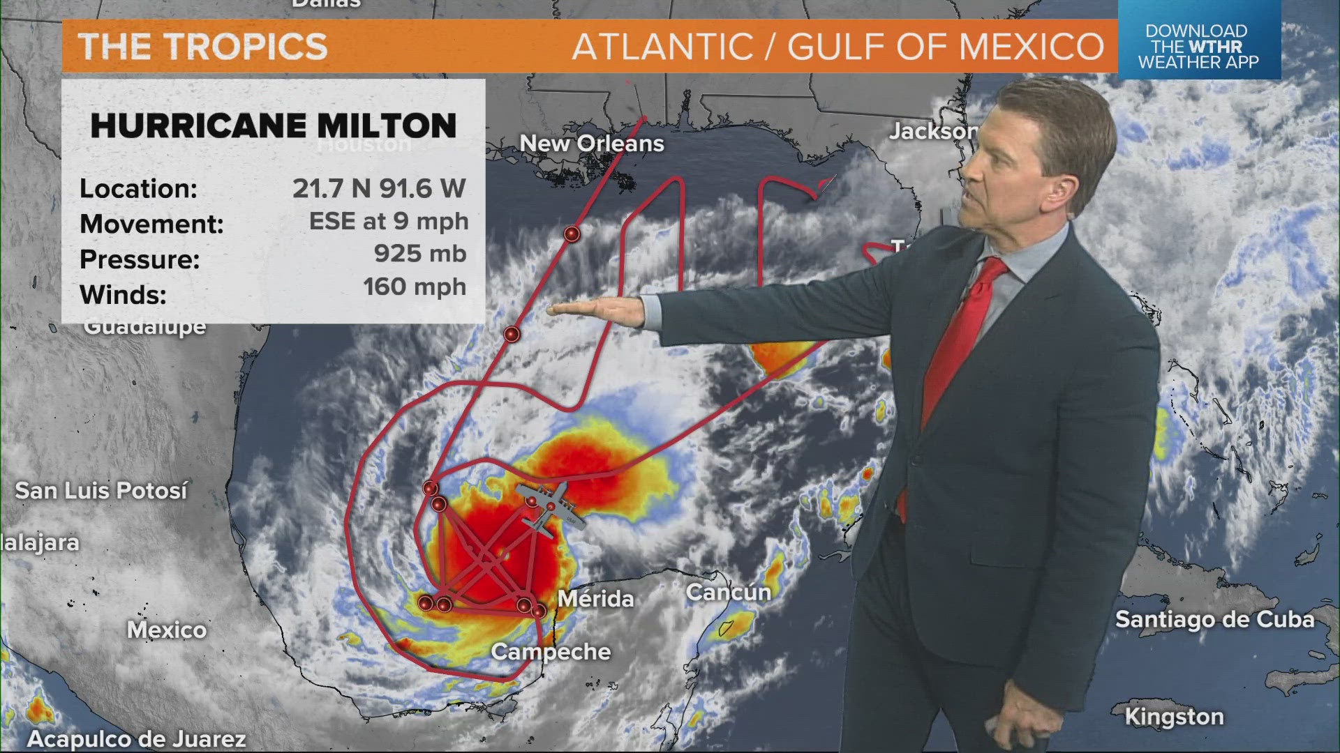 Milton has sustained winds of 160 mph.