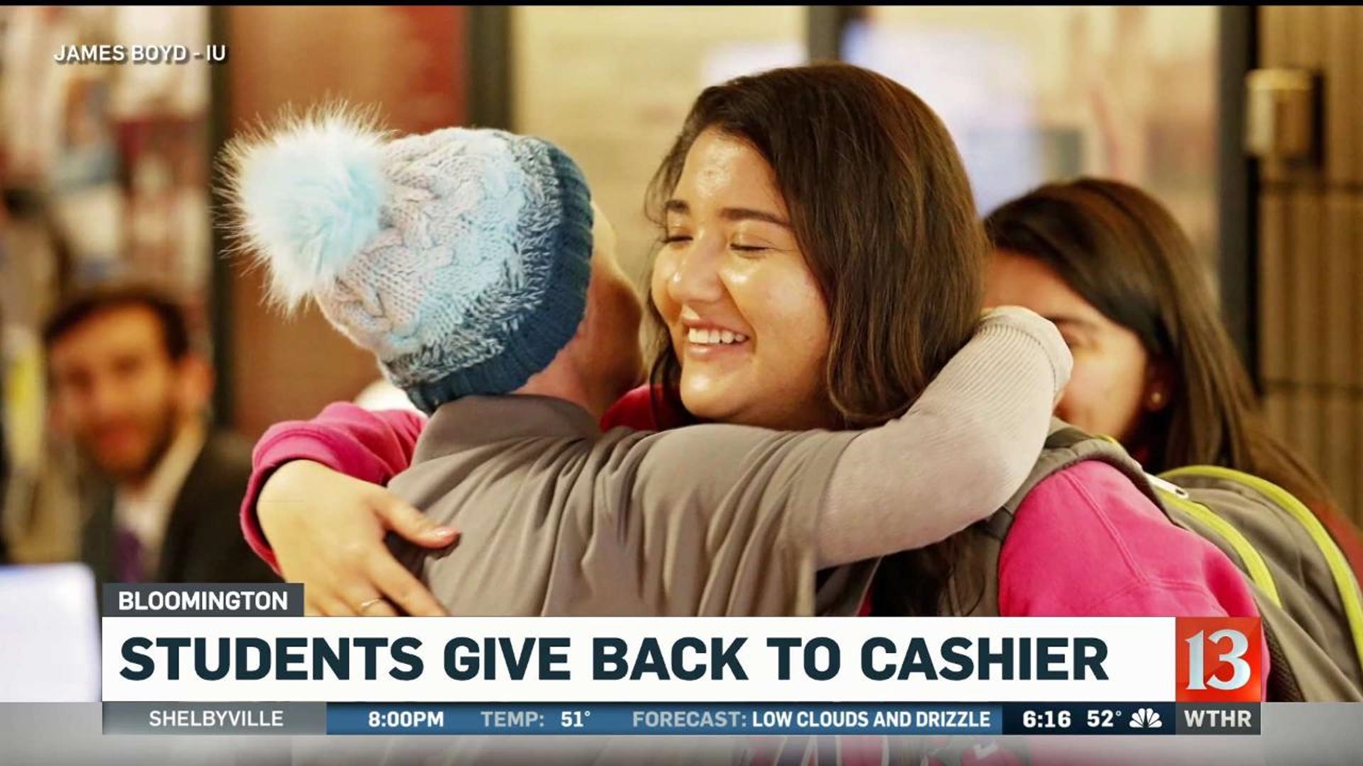 Students give back to cashier