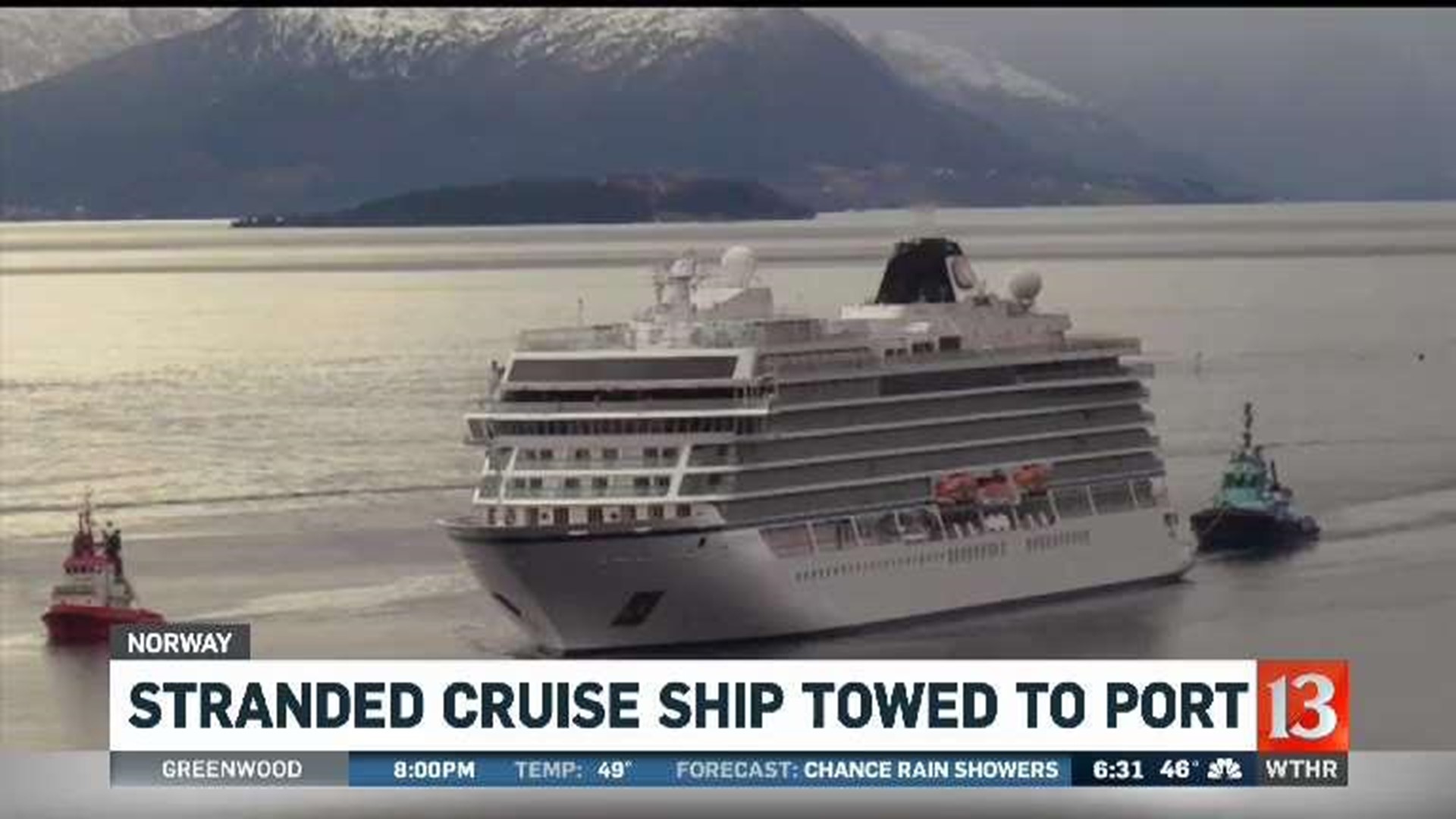 Stranded Cruise Ship Towed